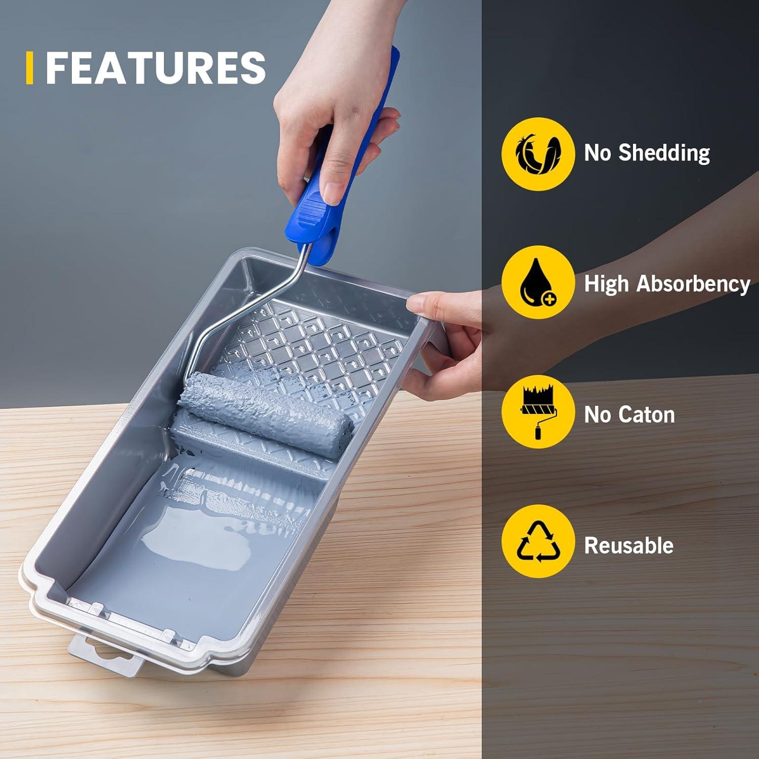 Fundas de Rodillo de Pintura Microfibra Mister Rui 4" - 20 Piezas