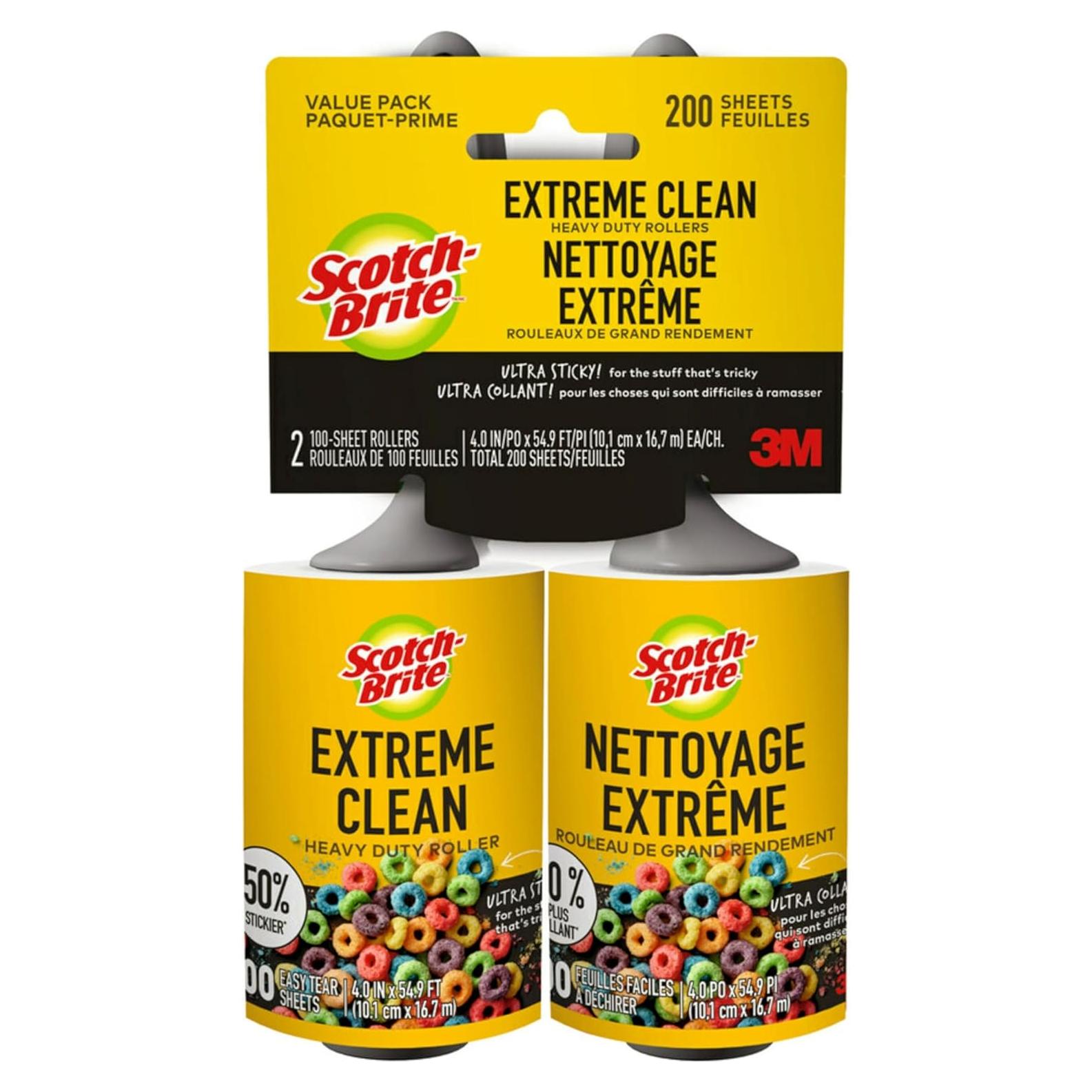 Rodillo Quitapelusas Scotch-Brite Extreme Clean 200 Hojas