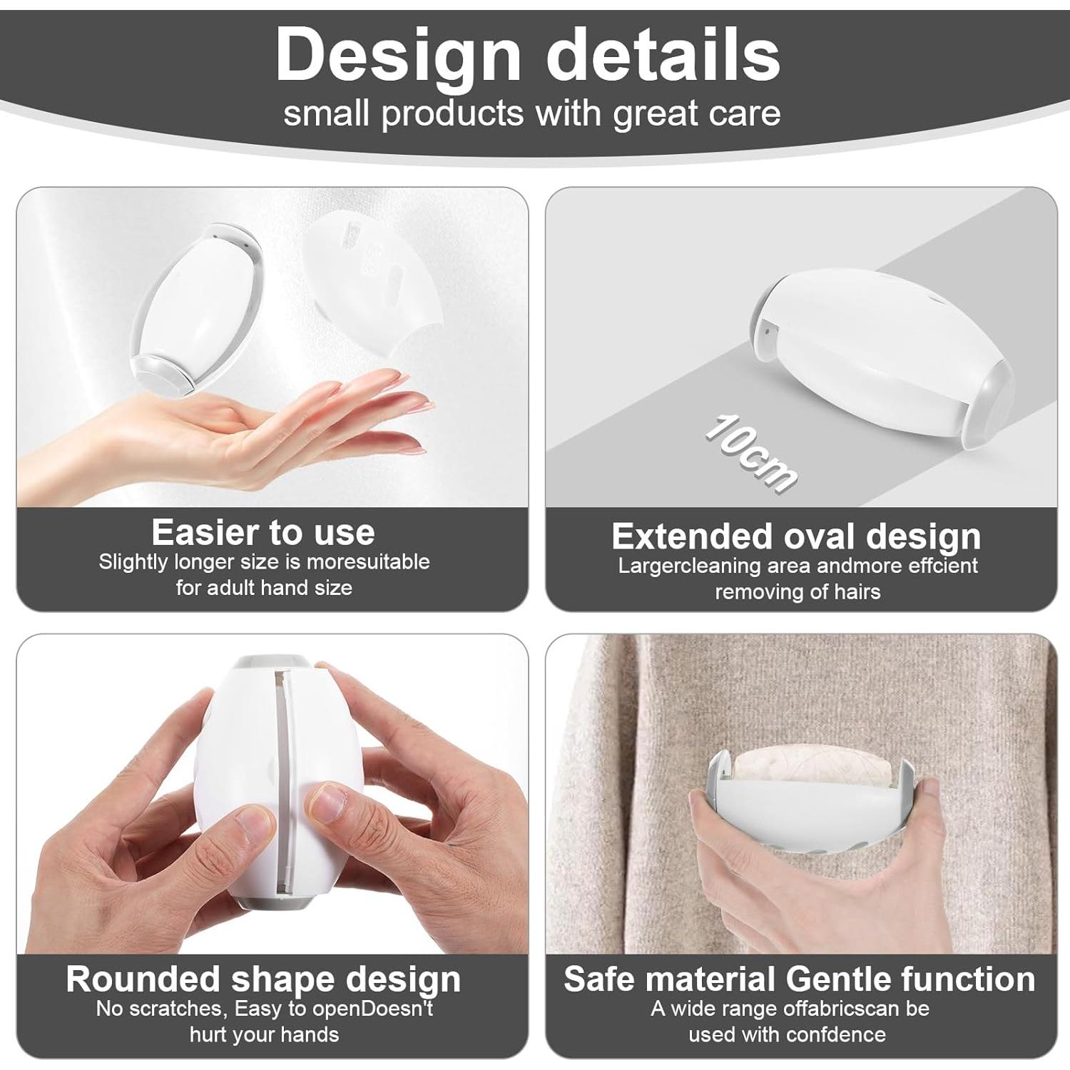 Rodillo de Pelusa Reutilizable Gjinxi Blanco 12.99x10cm