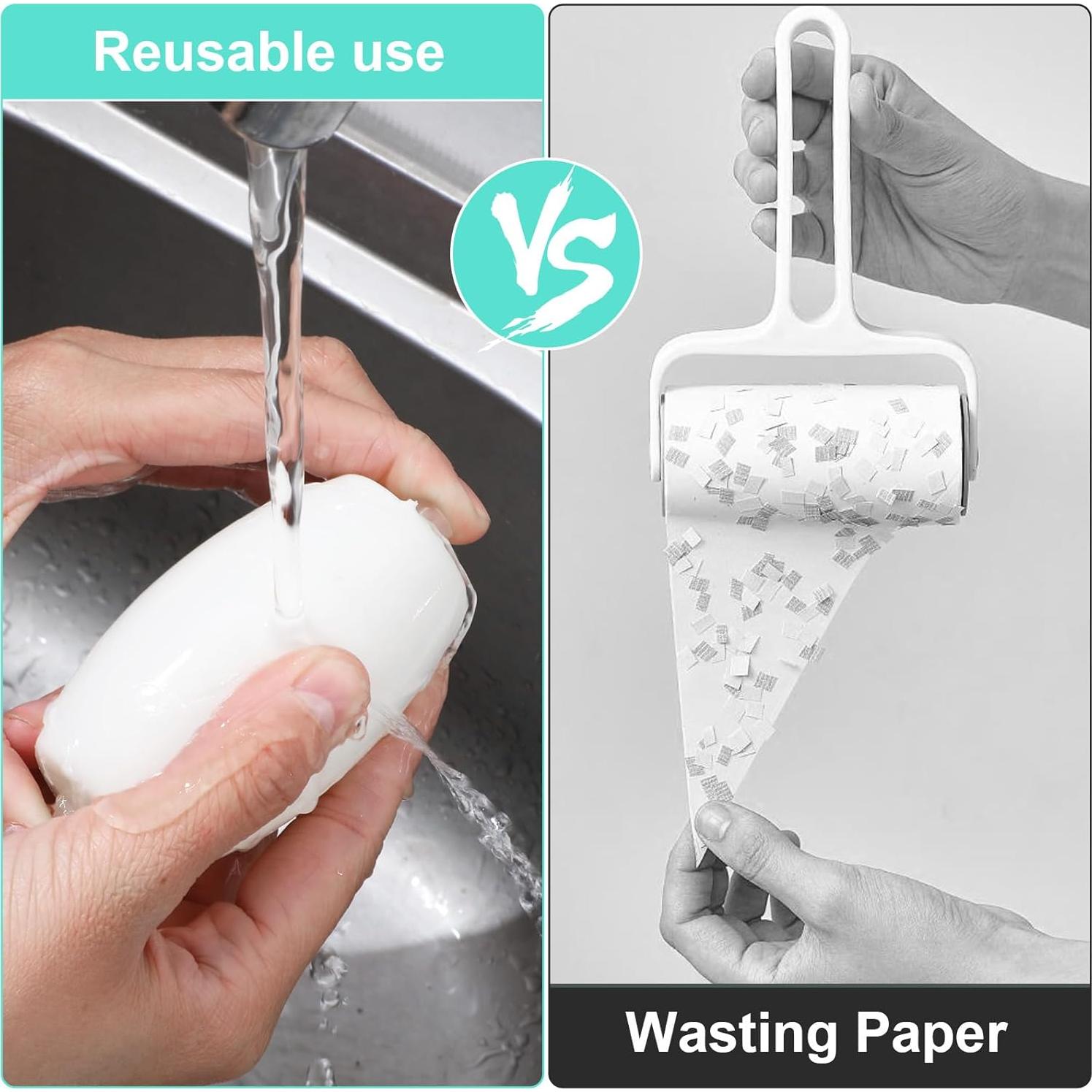 Rodillo de Pelusa Reutilizable Gjinxi Blanco 12.99x10cm