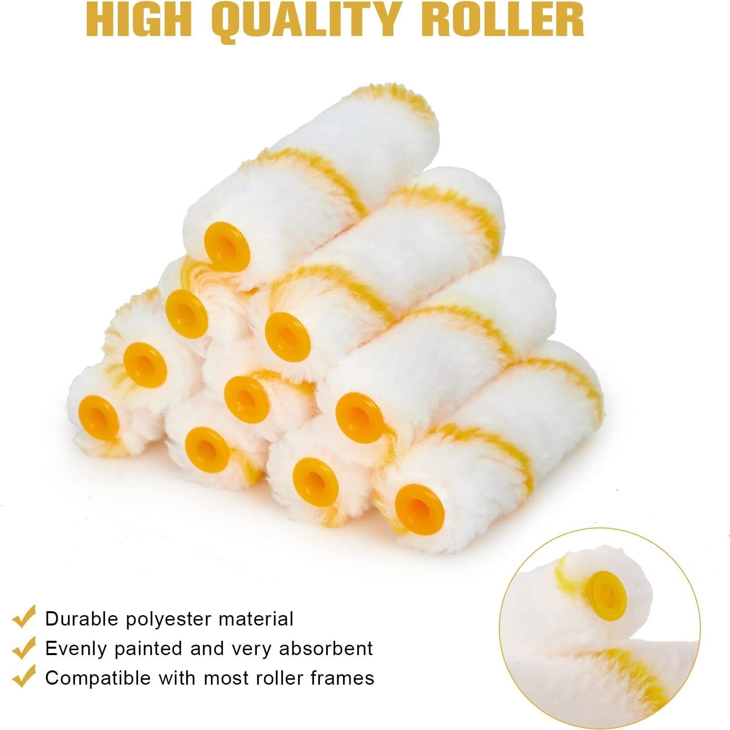 Kit de Rodillos de Pintura 11 Piezas PILOT FISH 4" Amarillo