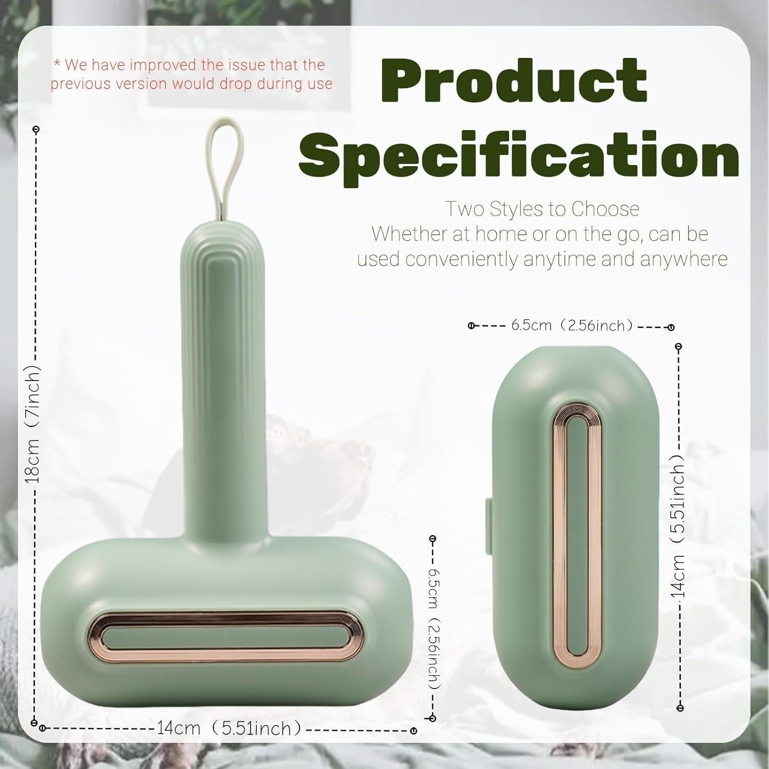 Rodillo Quitapelusas Lavable ZenQeek 14cm Extra Pegajoso