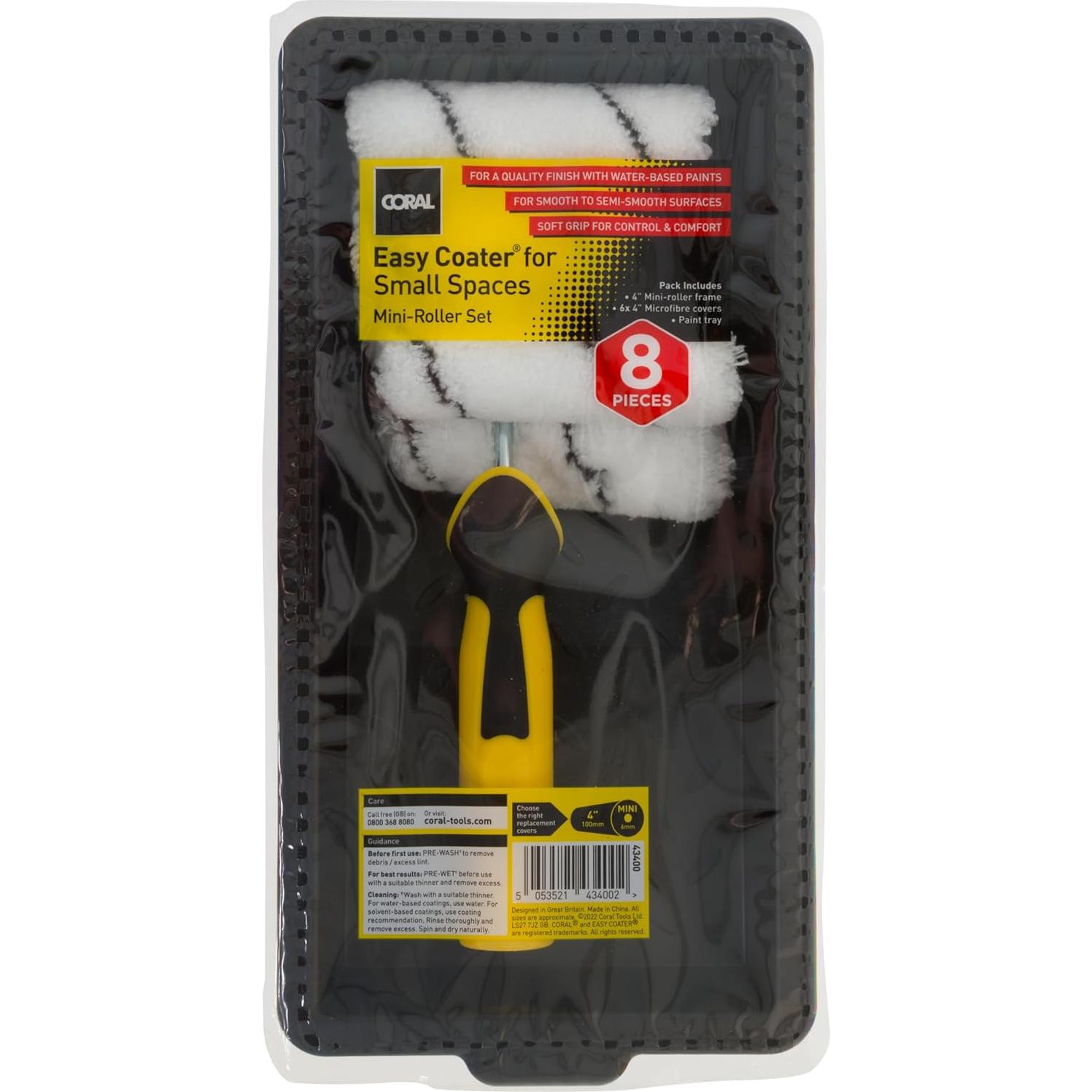 Kit de Rodillo de Pintura Coral 43400 - 8 Piezas Mini 10 cm