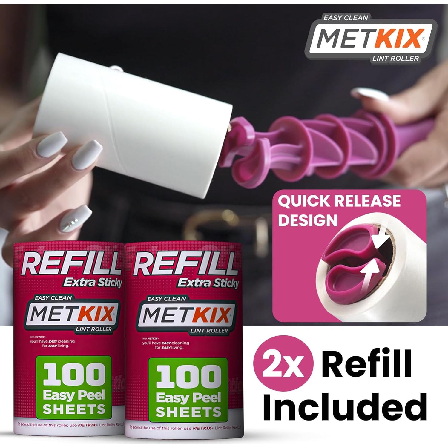 Rodillos de Pelusa Metkix 2 Rodillos + 2 Recargas 400 Hojas