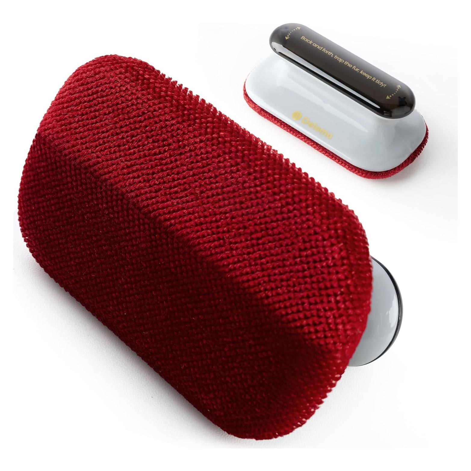 DELOMO Removedor de Pelo de Mascota Portátil 12x7 cm Rojo