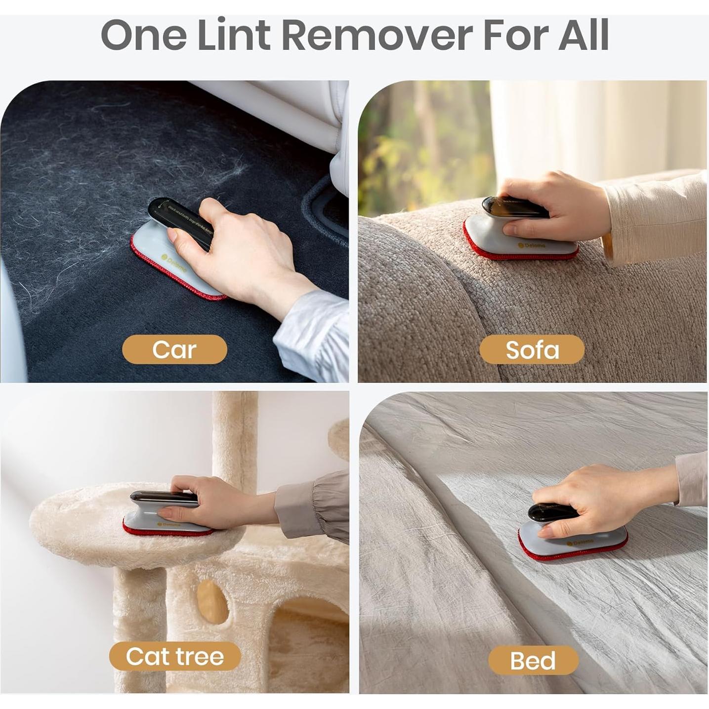 DELOMO Removedor de Pelo de Mascota Portátil 12x7 cm Rojo