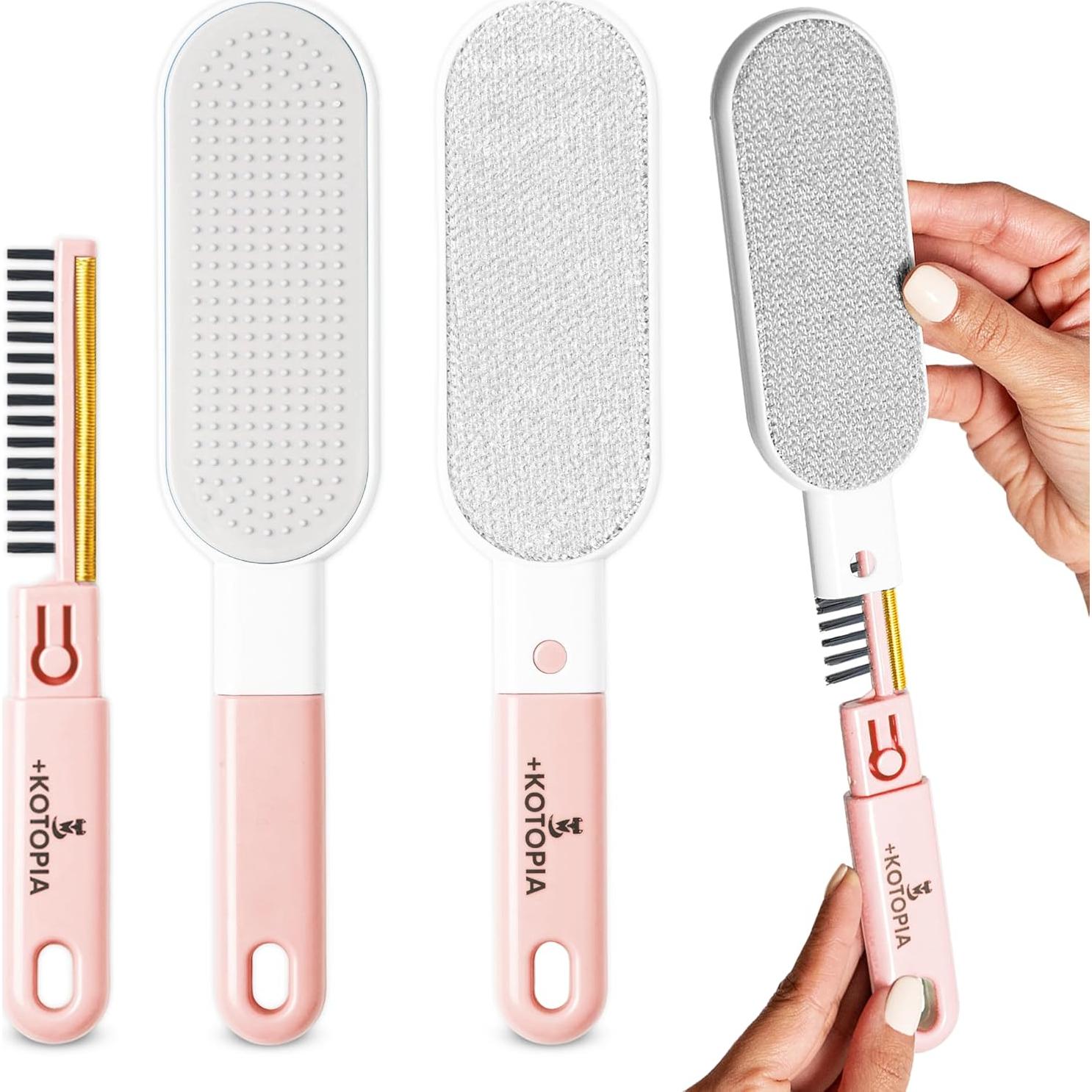 Quitapelos Electroestático 4-en-1 KOTOPIA Rosa - Reutilizable