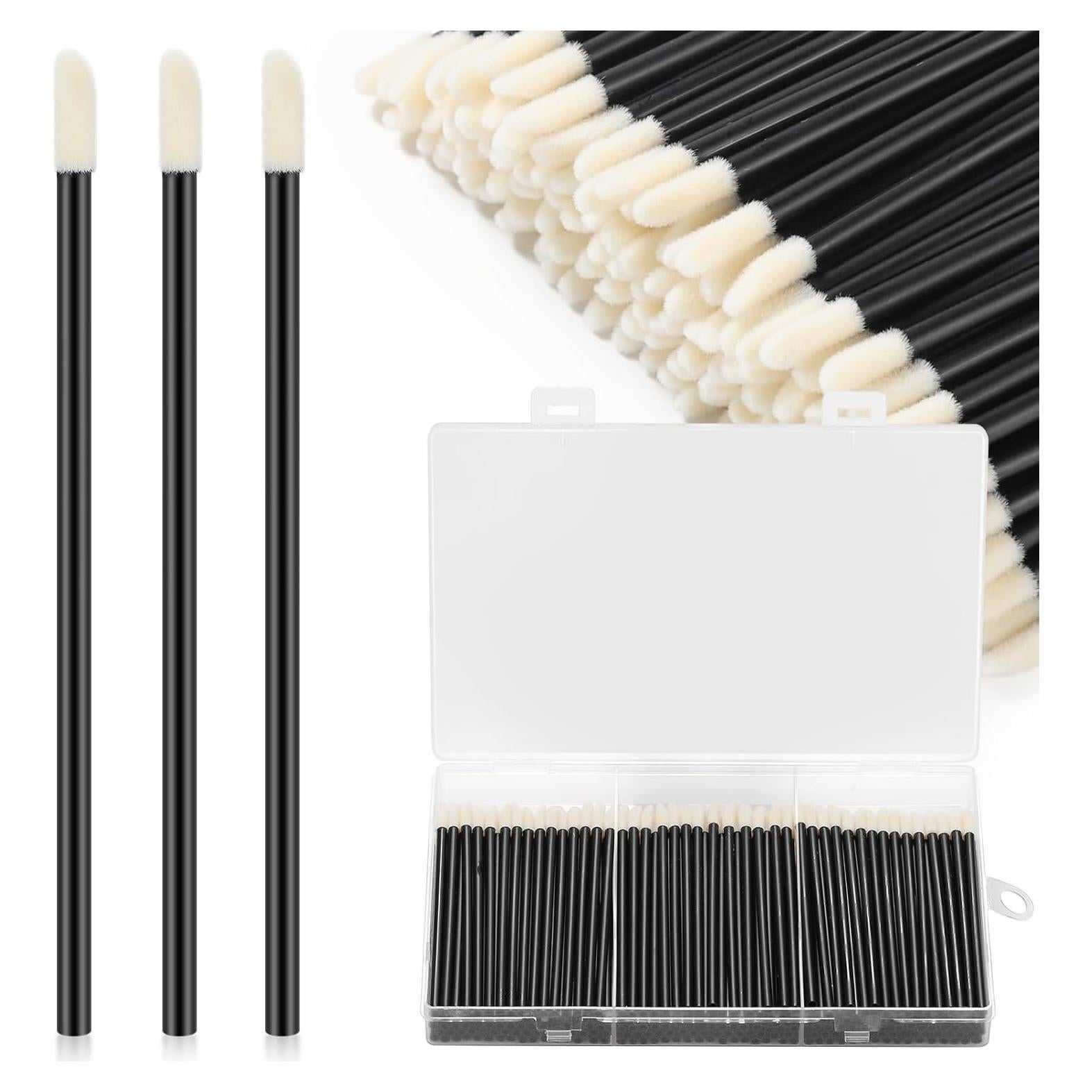 240 Varitas Desechables para Labios GEMSANVA - Aplicador Negro