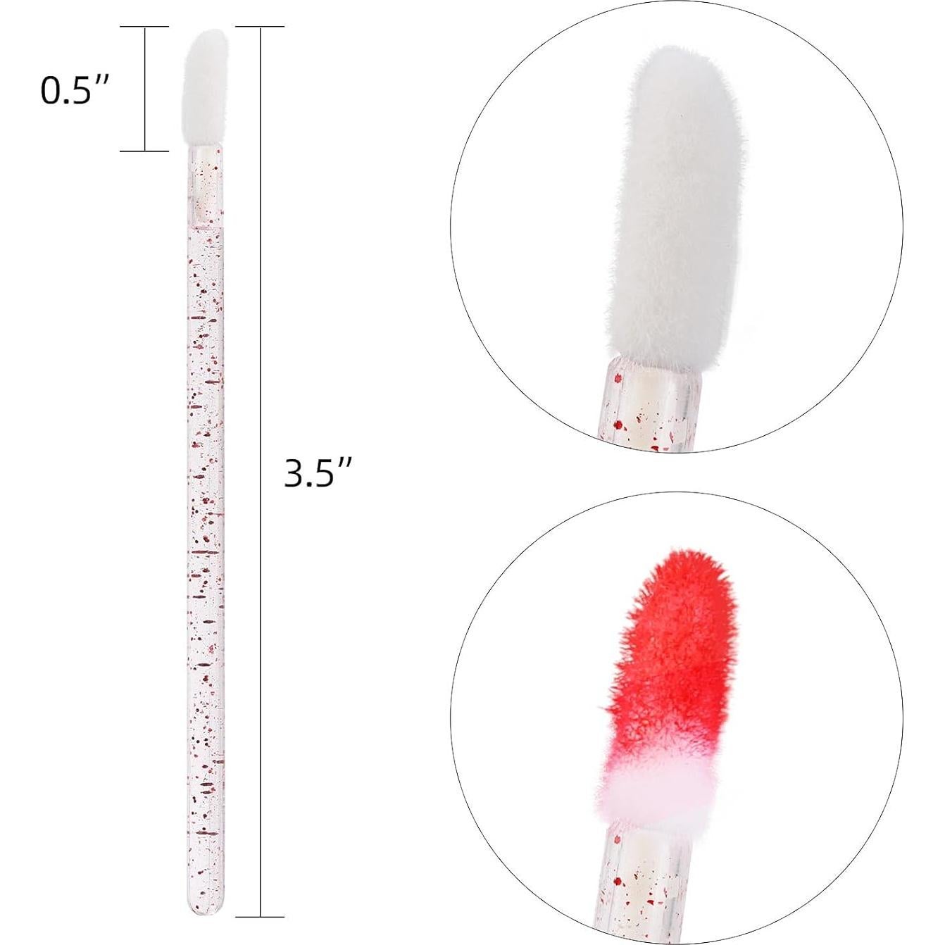200 Aplicadores de Labios Desechables BTYMS Rosa 9.14 cm
