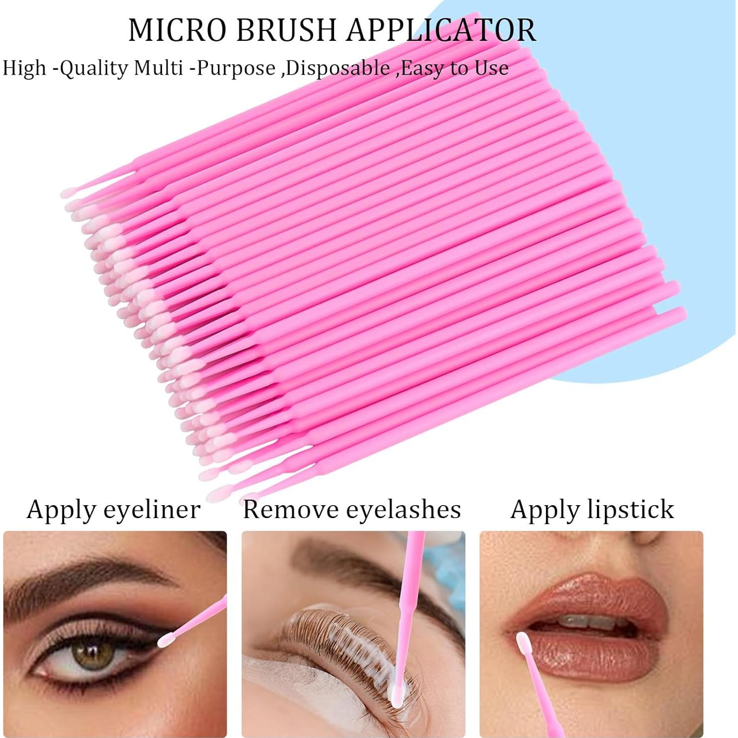 Kit 300 PCS Cepillos Micro Aplicadores y Varitas de Pestañas YS