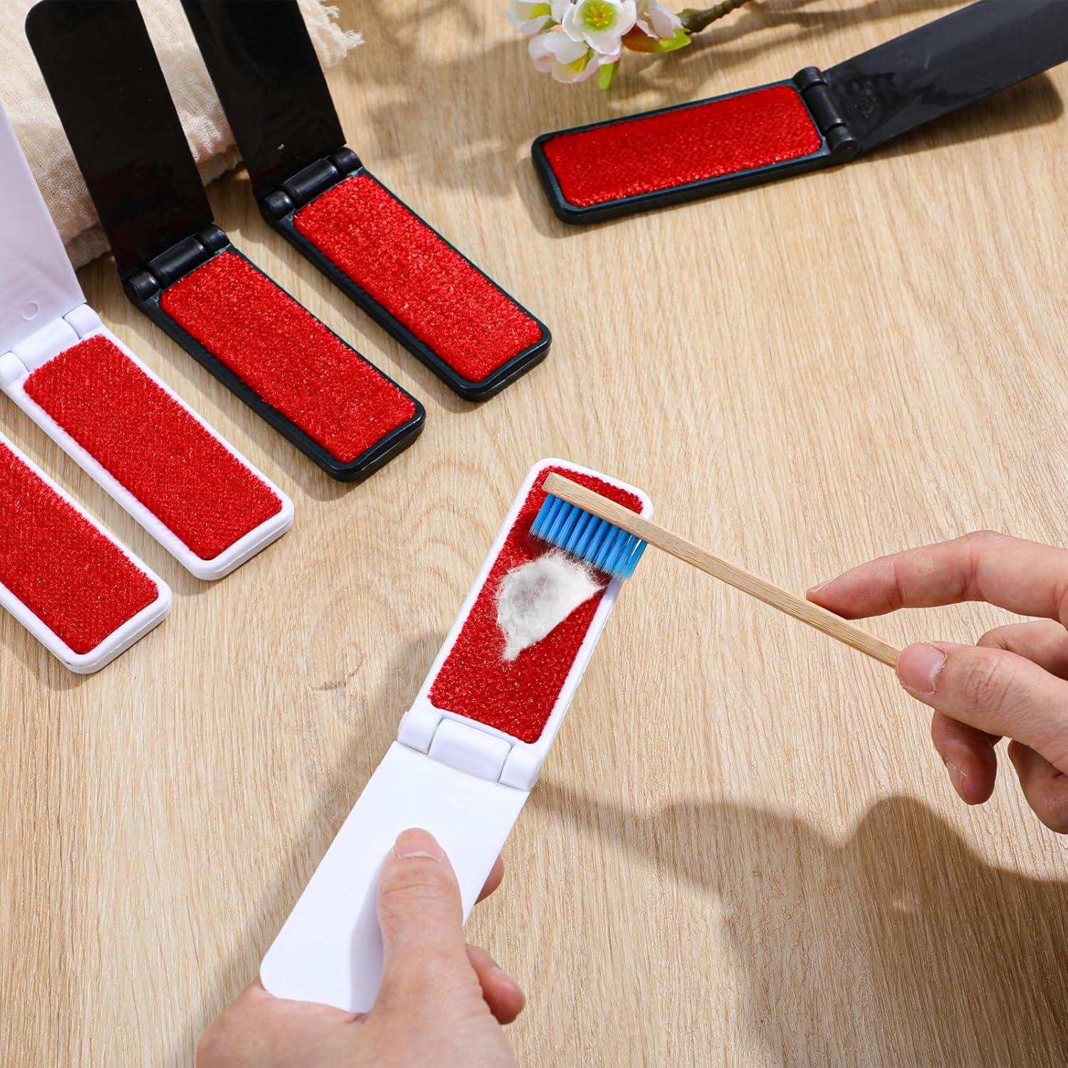 6 Cepillos de Pelusa Plegables Classicseali - Negro y Blanco