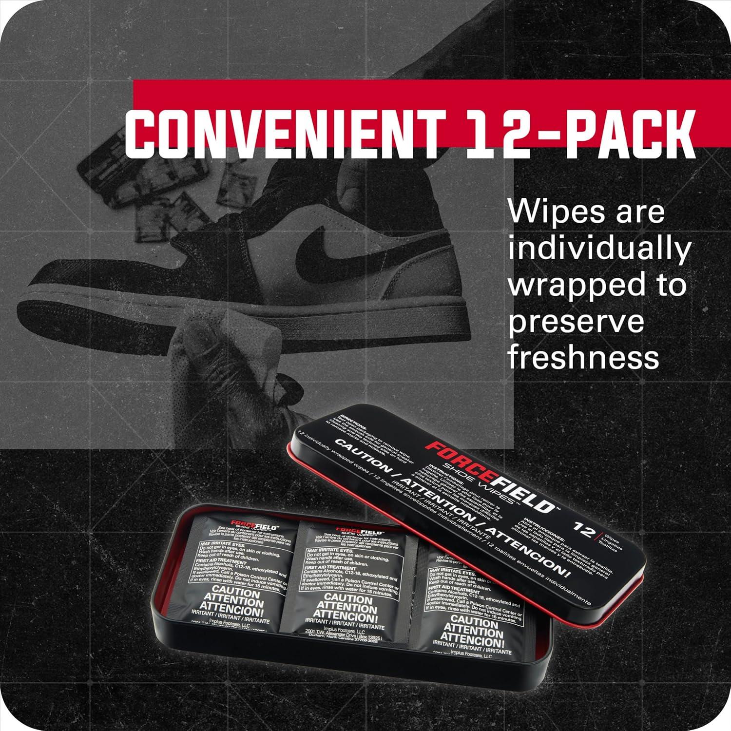 Toallitas de limpieza Forcefield - 12 unidades para zapatos