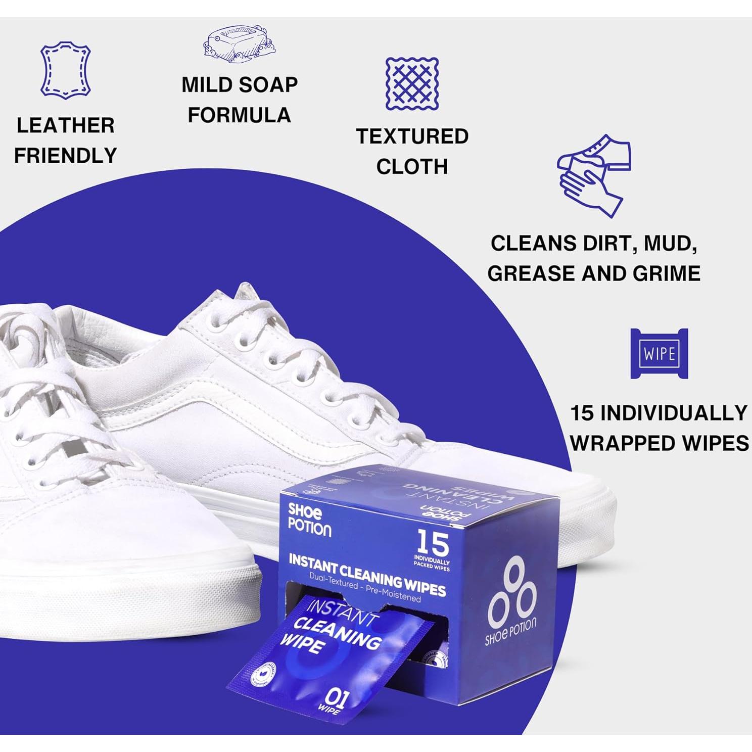 Toallitas Limpiadoras de Zapatos Prehumedecidas - 15 Unidades