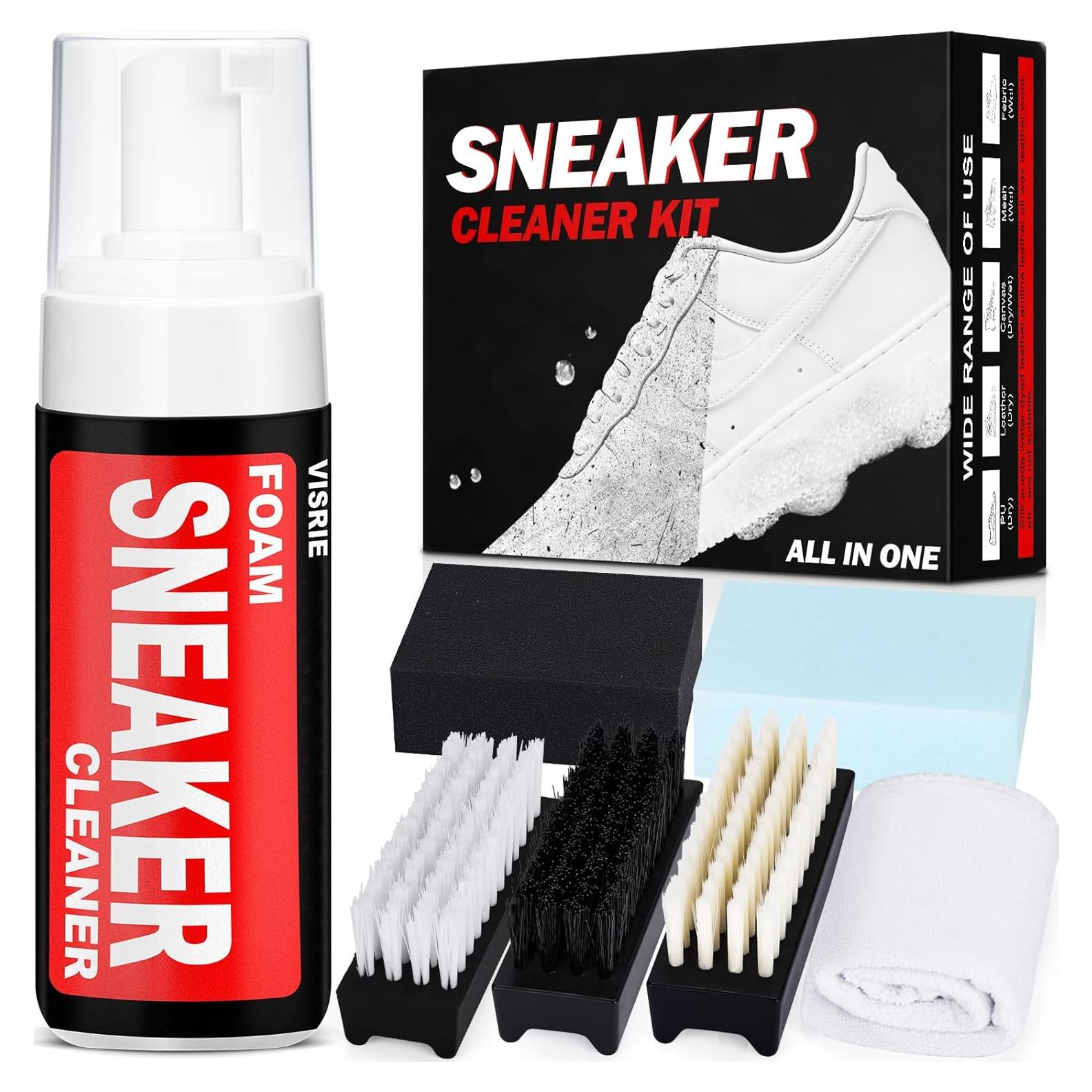 Kit de limpieza de zapatos 7 en 1 con espuma 144 g y cepillos