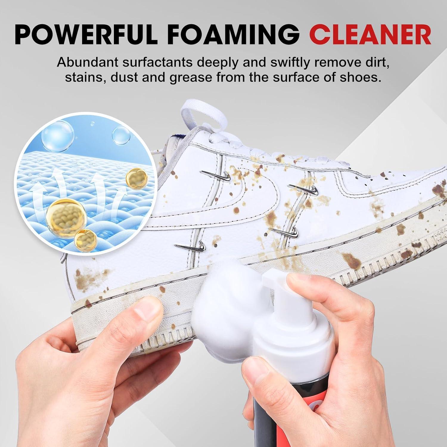 Kit de limpieza de zapatos 7 en 1 con espuma 144 g y cepillos