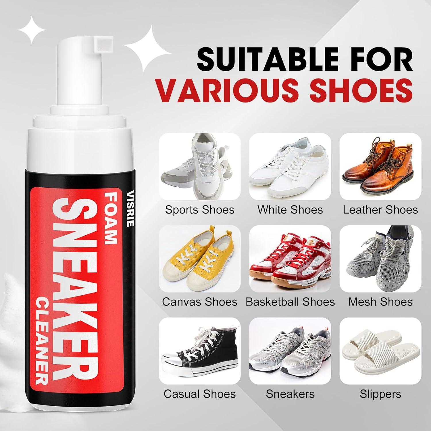 Kit de limpieza de zapatos 7 en 1 con espuma 144 g y cepillos