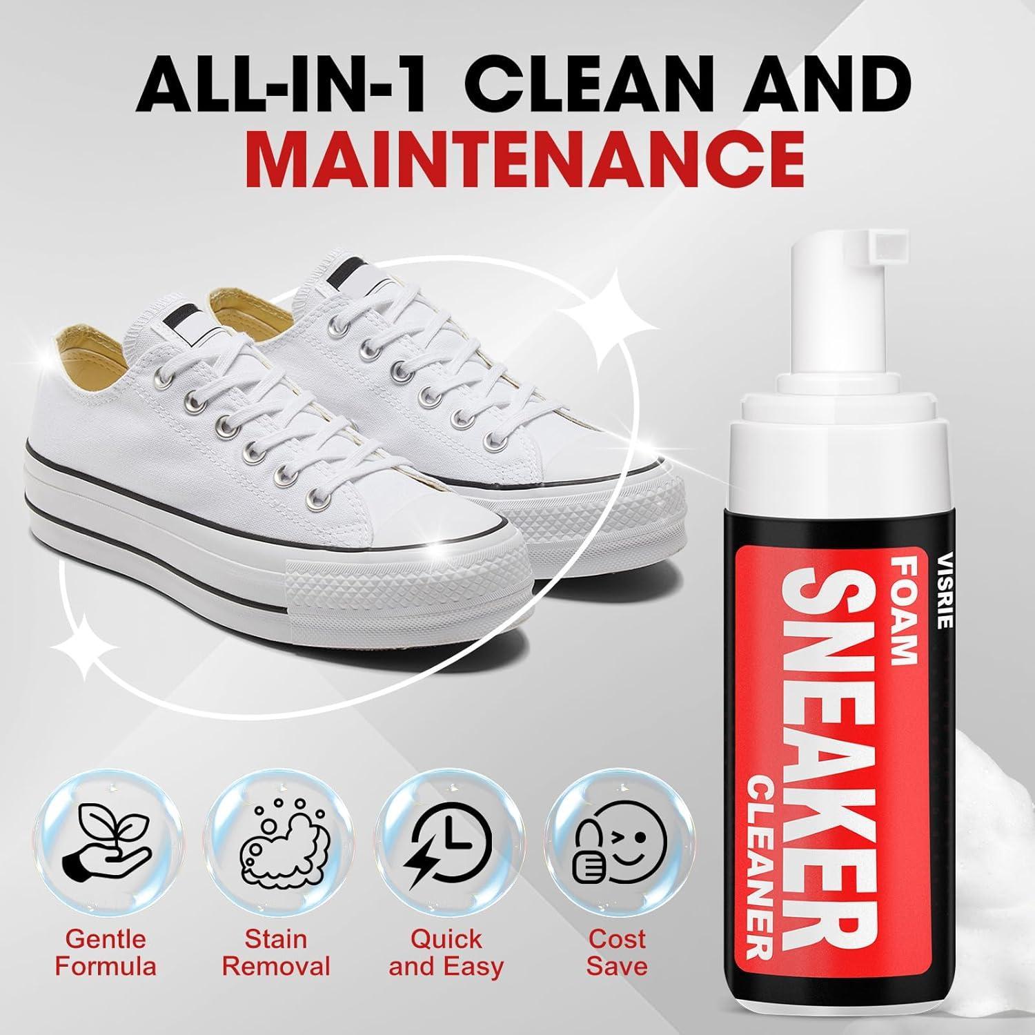 Kit de limpieza de zapatos 7 en 1 con espuma 144 g y cepillos