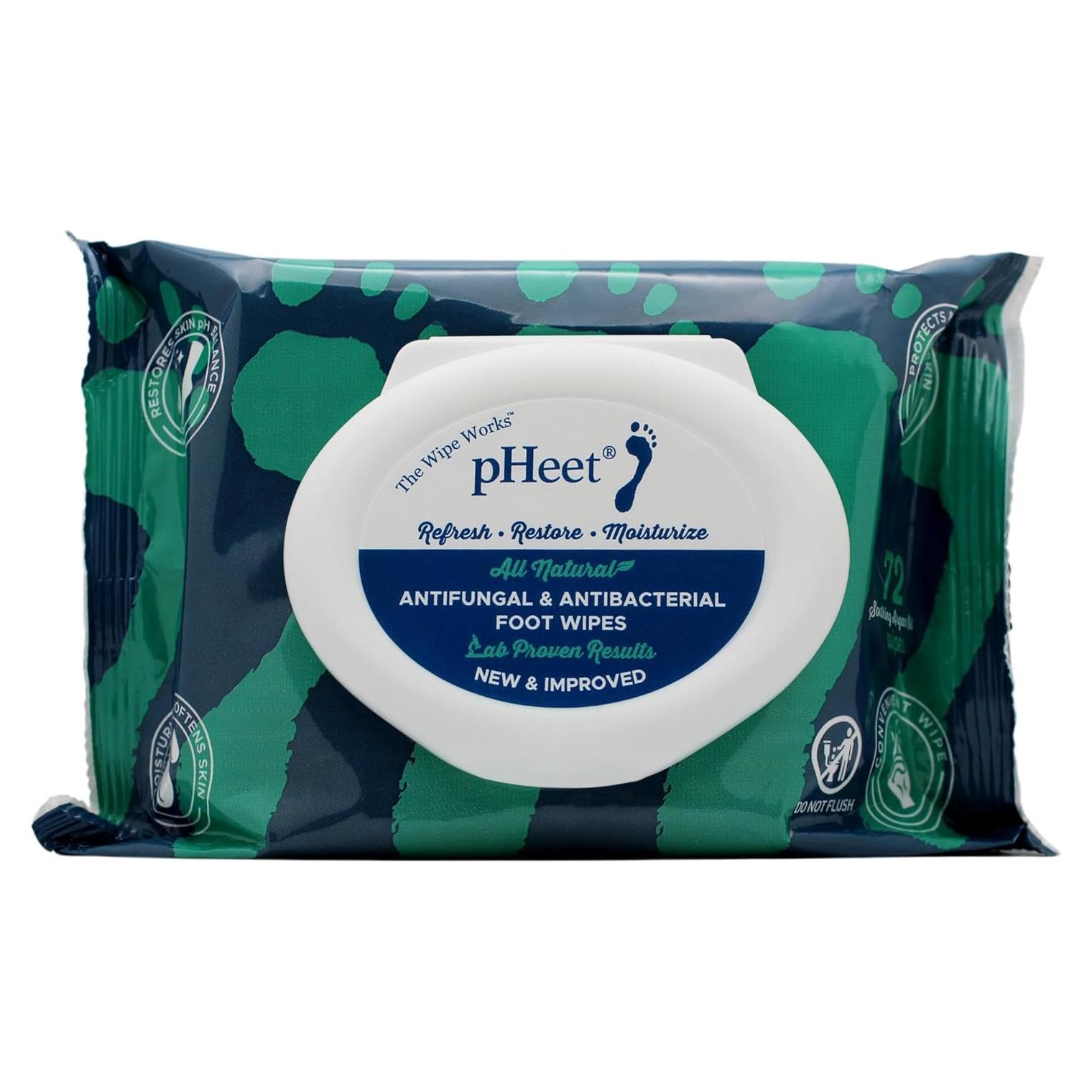 Toallitas para Pies pHeet Antifúngicas y Antibacterianas 72ct