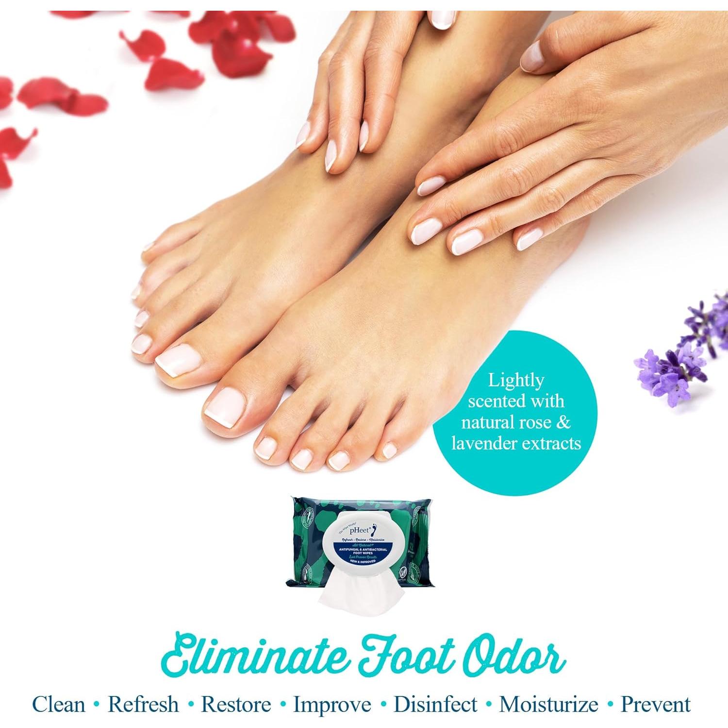 Toallitas para Pies pHeet Antifúngicas y Antibacterianas 72ct