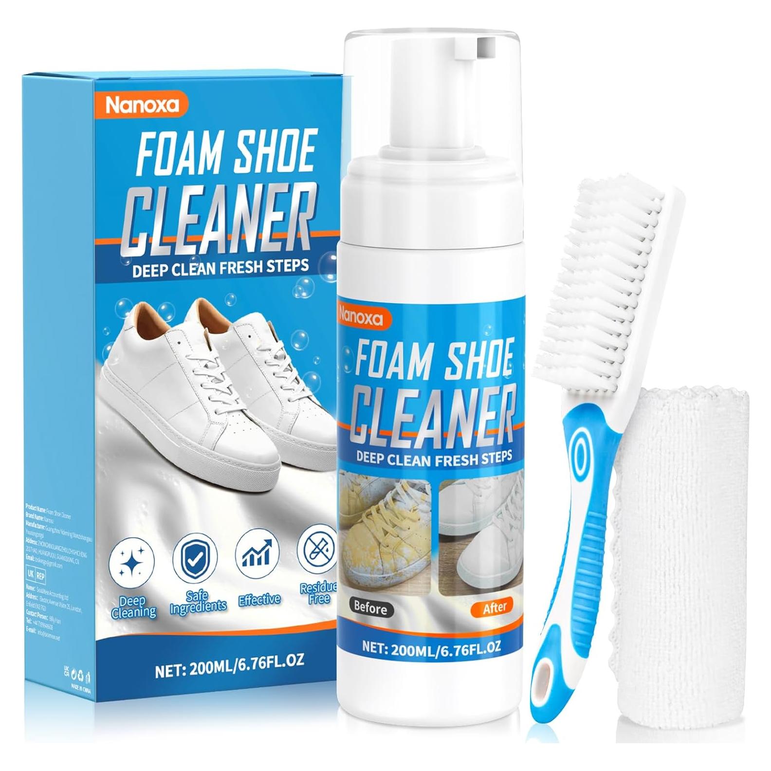 Kit de Limpieza de Zapatos Nanoxa 200 ml con Cepillo y Toalla