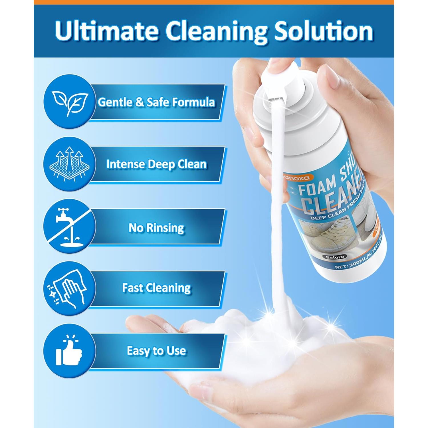 Kit de Limpieza de Zapatos Nanoxa 200 ml con Cepillo y Toalla