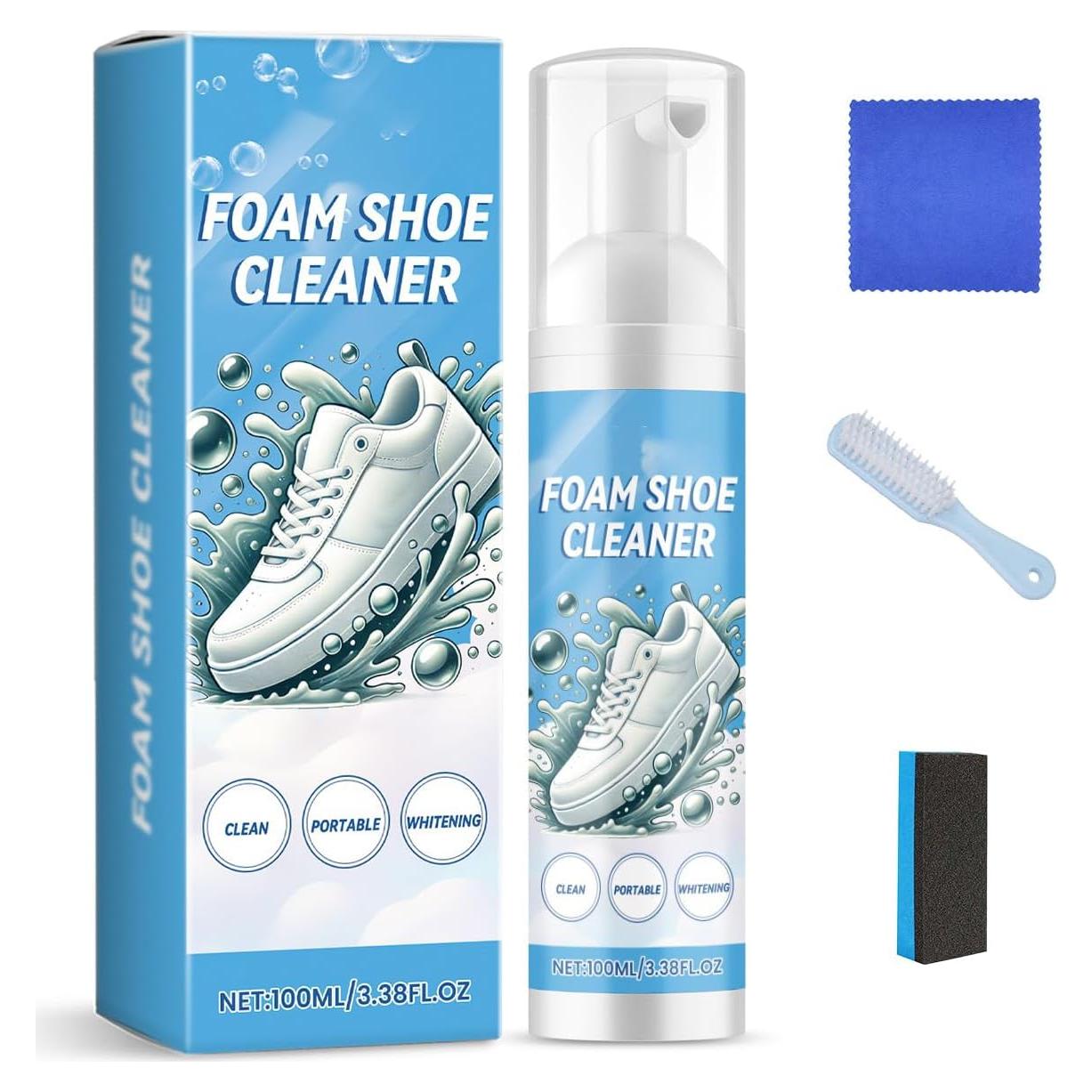 Kit Limpiador de Zapatos Blancos - Espuma y Cepillo Multiusos