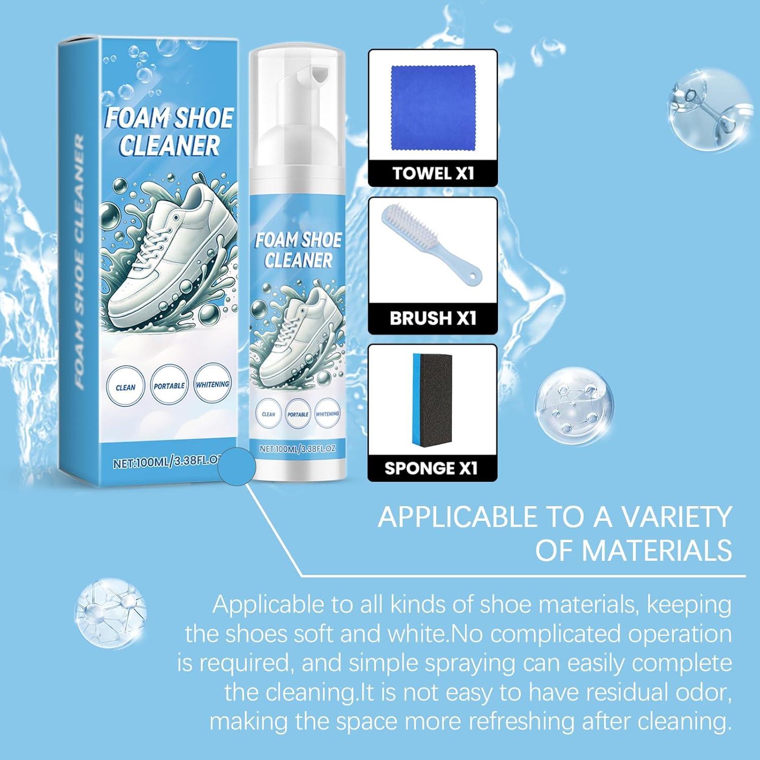 Kit Limpiador de Zapatos Blancos - Espuma y Cepillo Multiusos