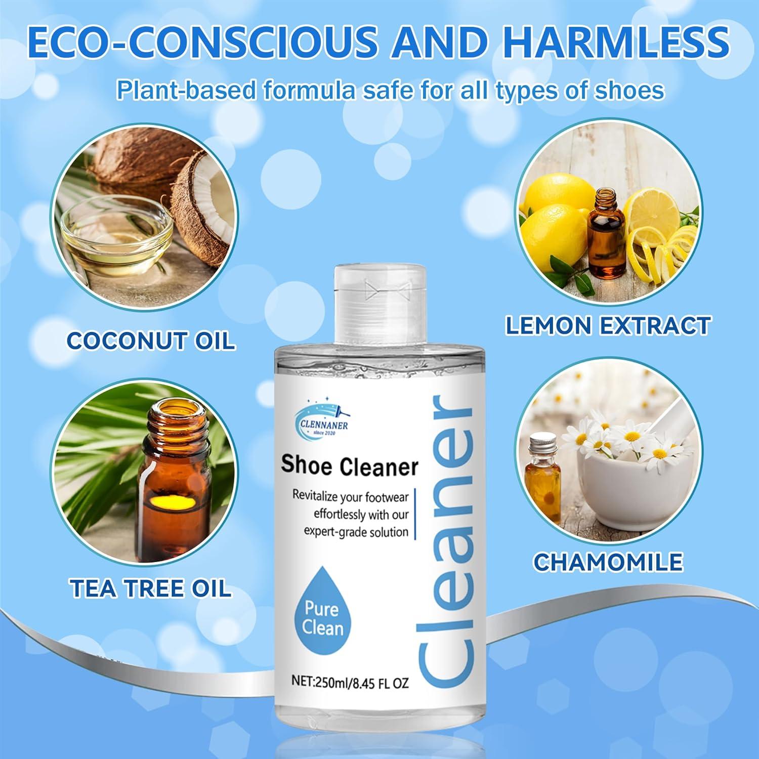 Kit de Limpieza de Zapatos Blanco 240 ml con Cepillos y Toalla