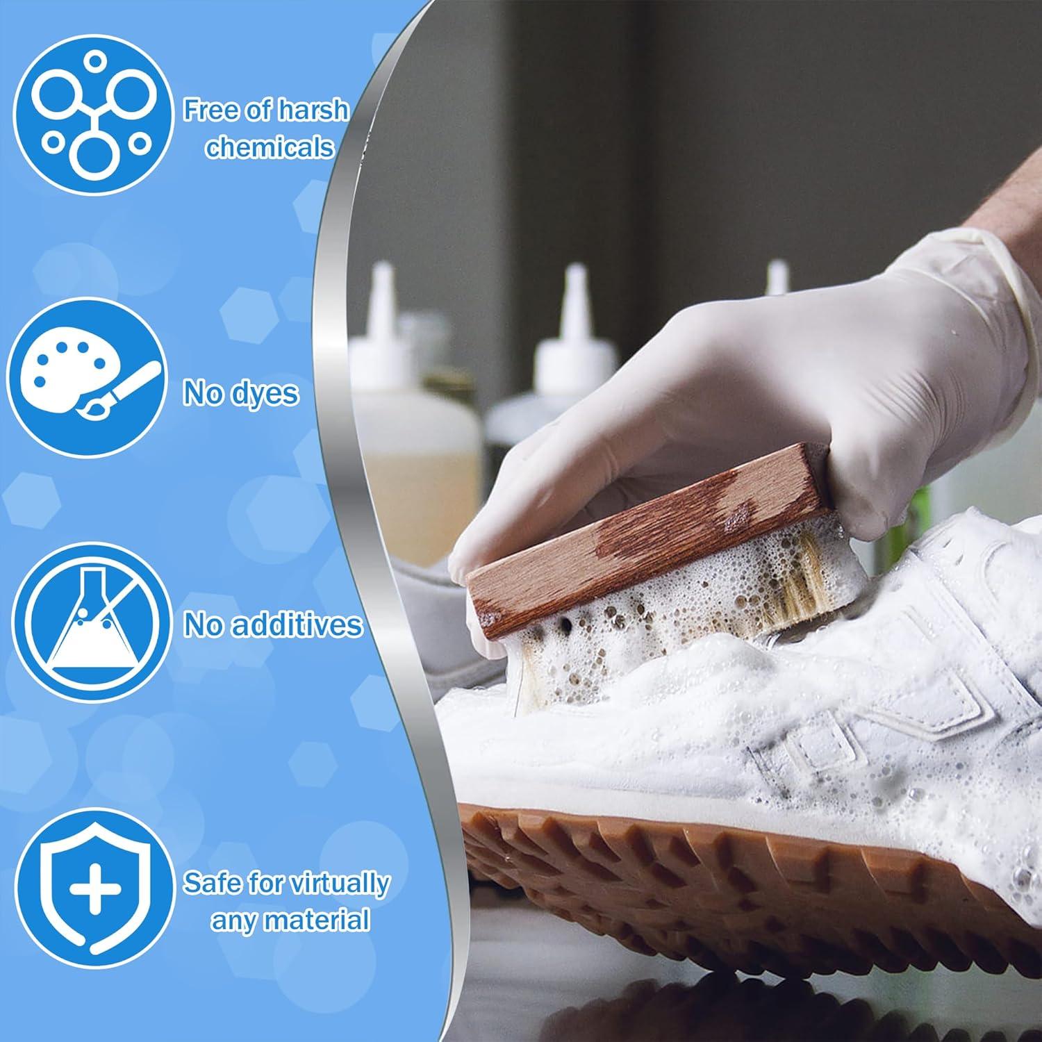 Kit de Limpieza de Zapatos Blanco 240 ml con Cepillos y Toalla