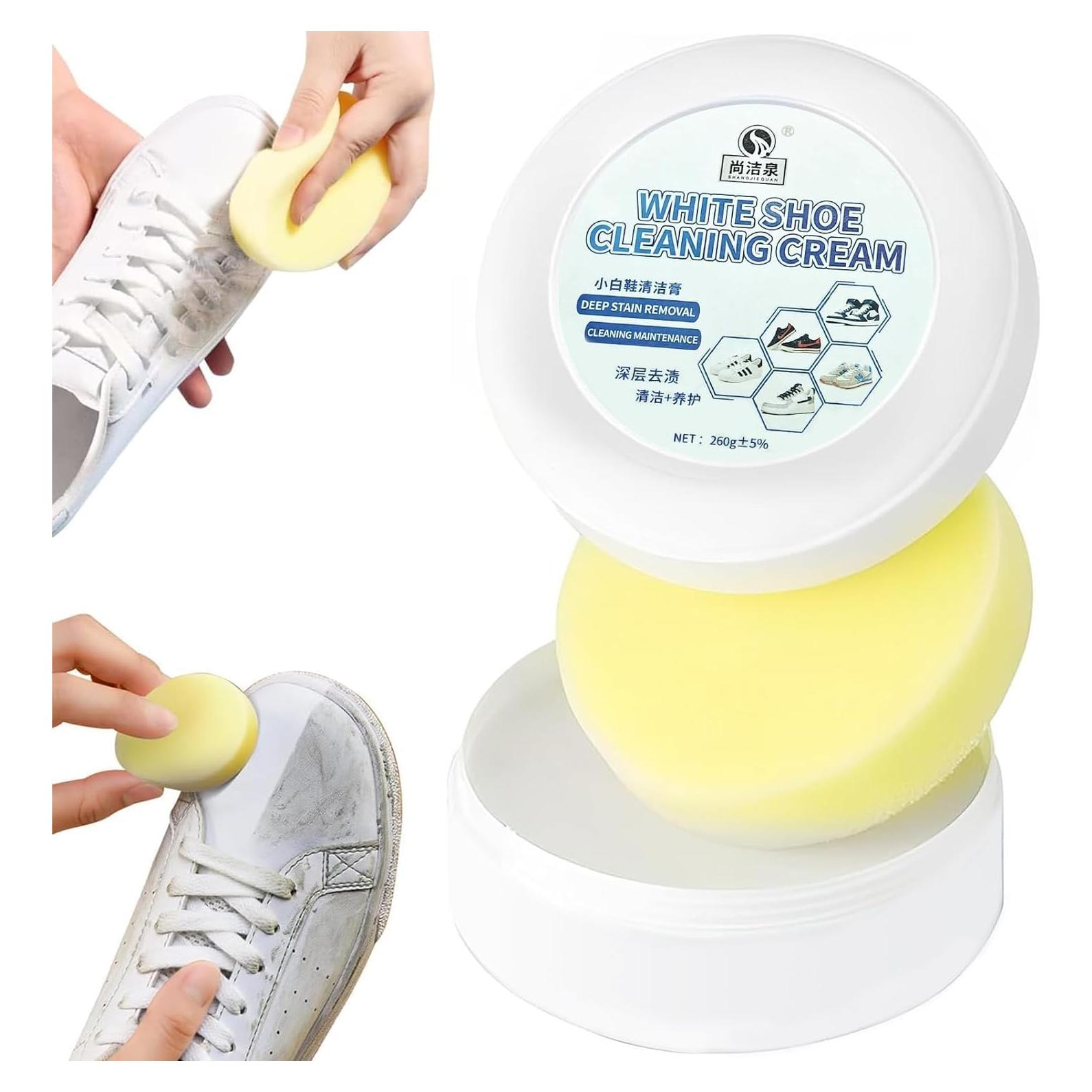 Crema Limpiadora Multifuncional para Zapatos Blancos Cinwauvo