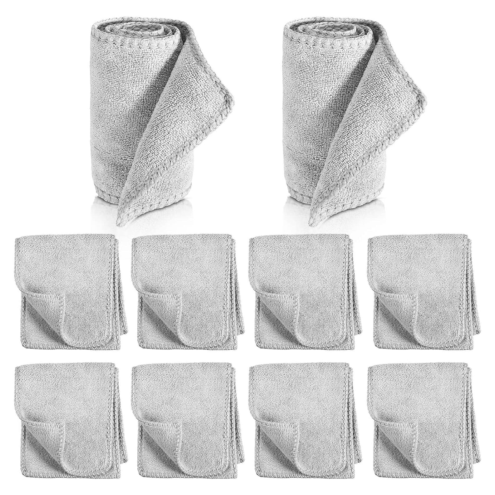 Kit de 10 Paños de Microfibra para Brillar Zapatos - Gris