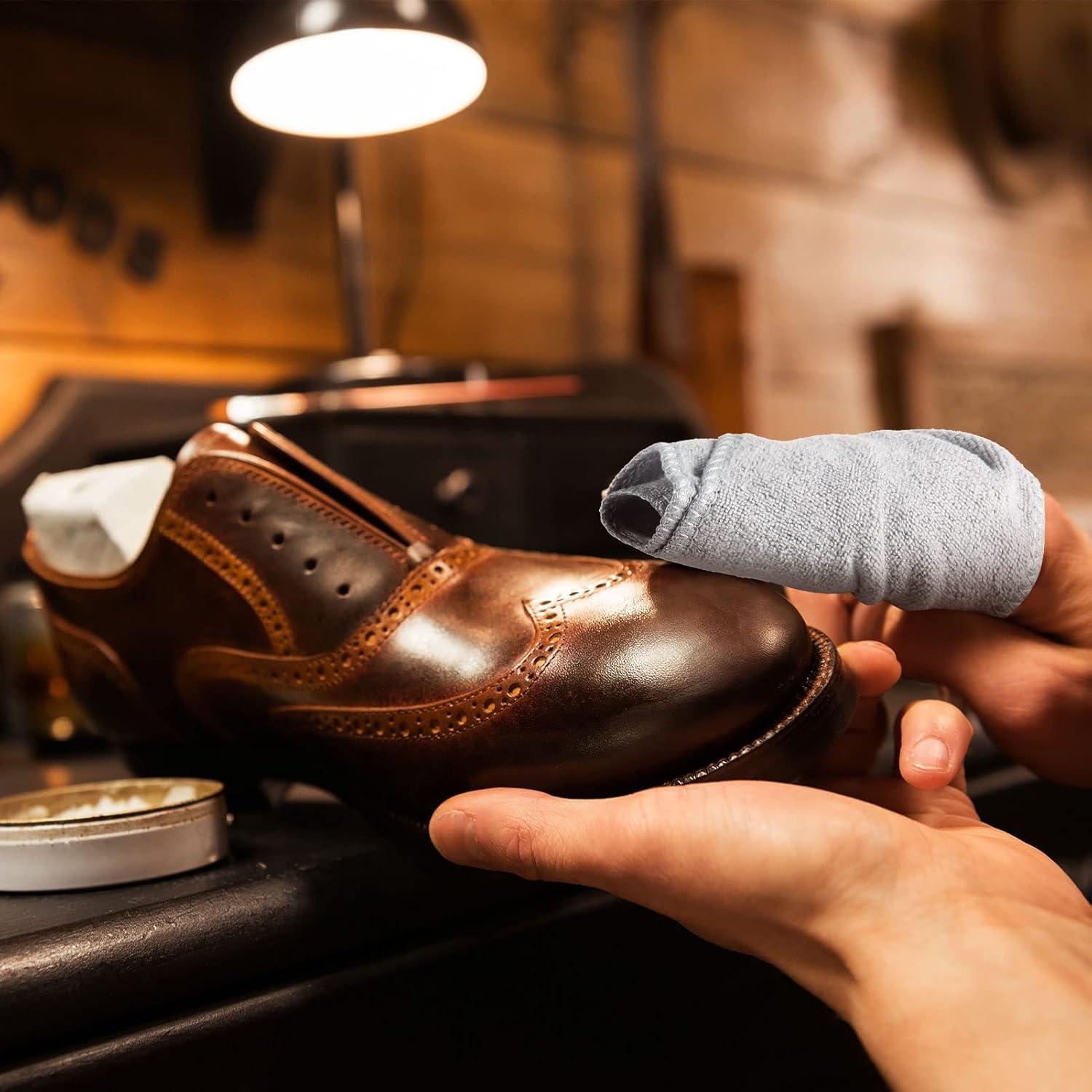 Kit de 10 Paños de Microfibra para Brillar Zapatos - Gris