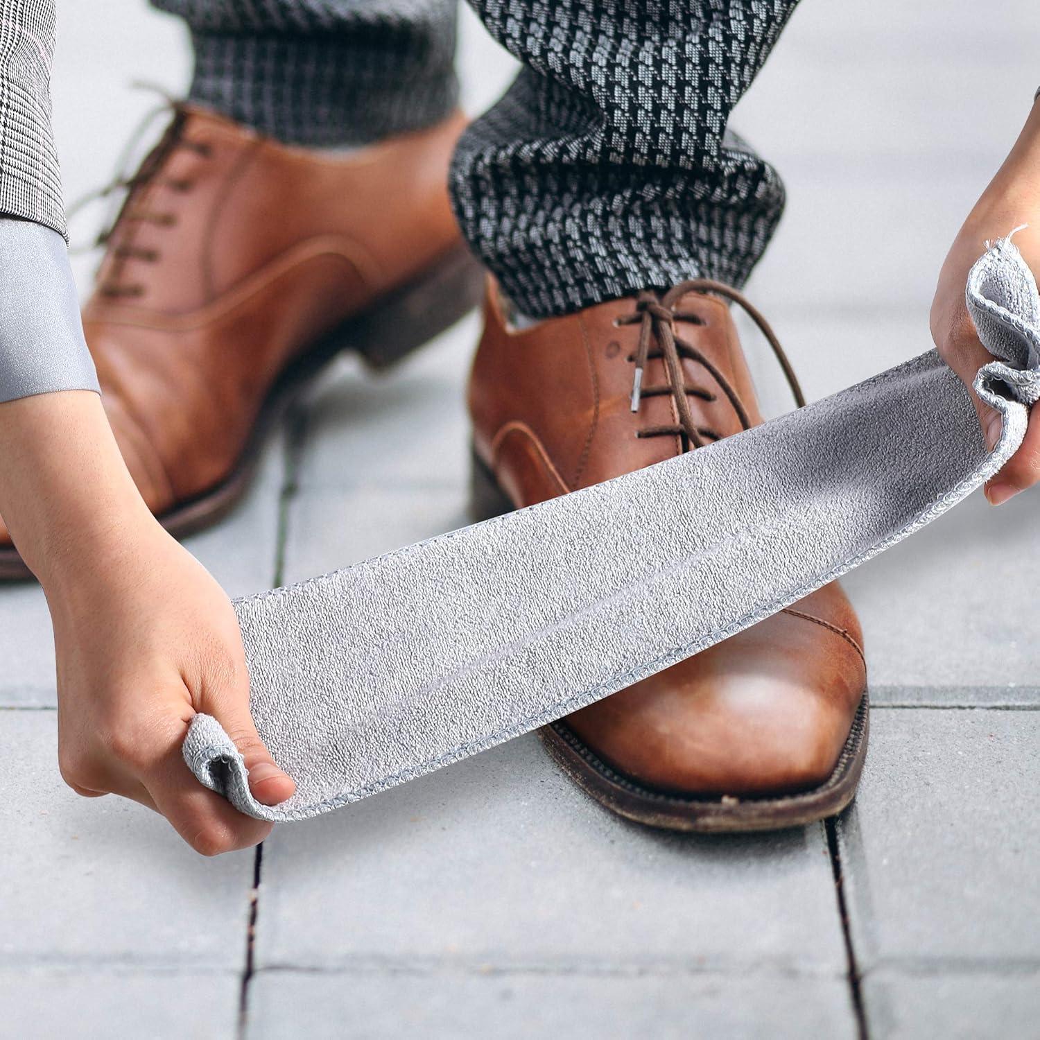 Kit de 10 Paños de Microfibra para Brillar Zapatos - Gris