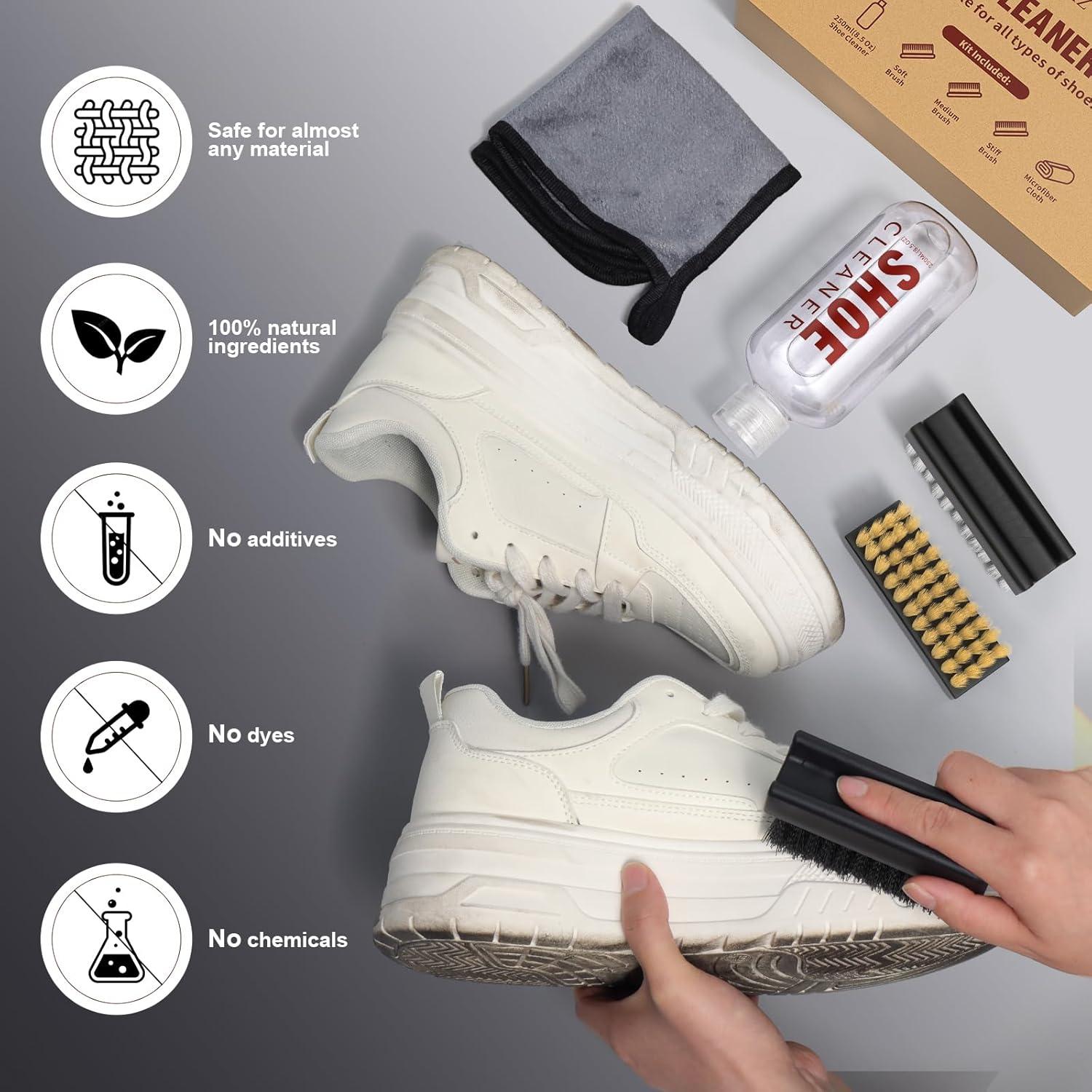 Kit de Limpieza de Zapatos BALORIZ 8.5Oz con 3 Cepillos