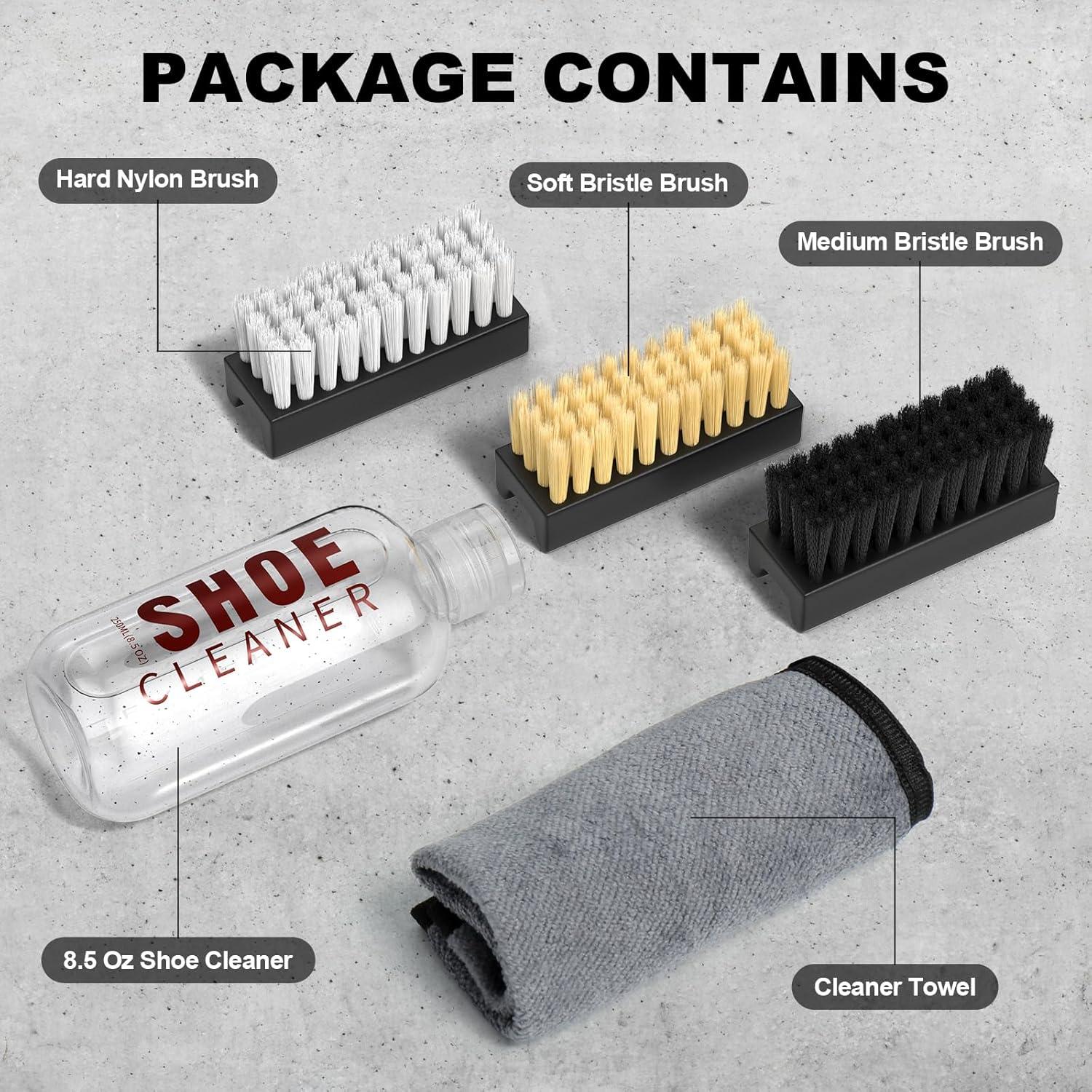 Kit de Limpieza de Zapatos BALORIZ 8.5Oz con 3 Cepillos