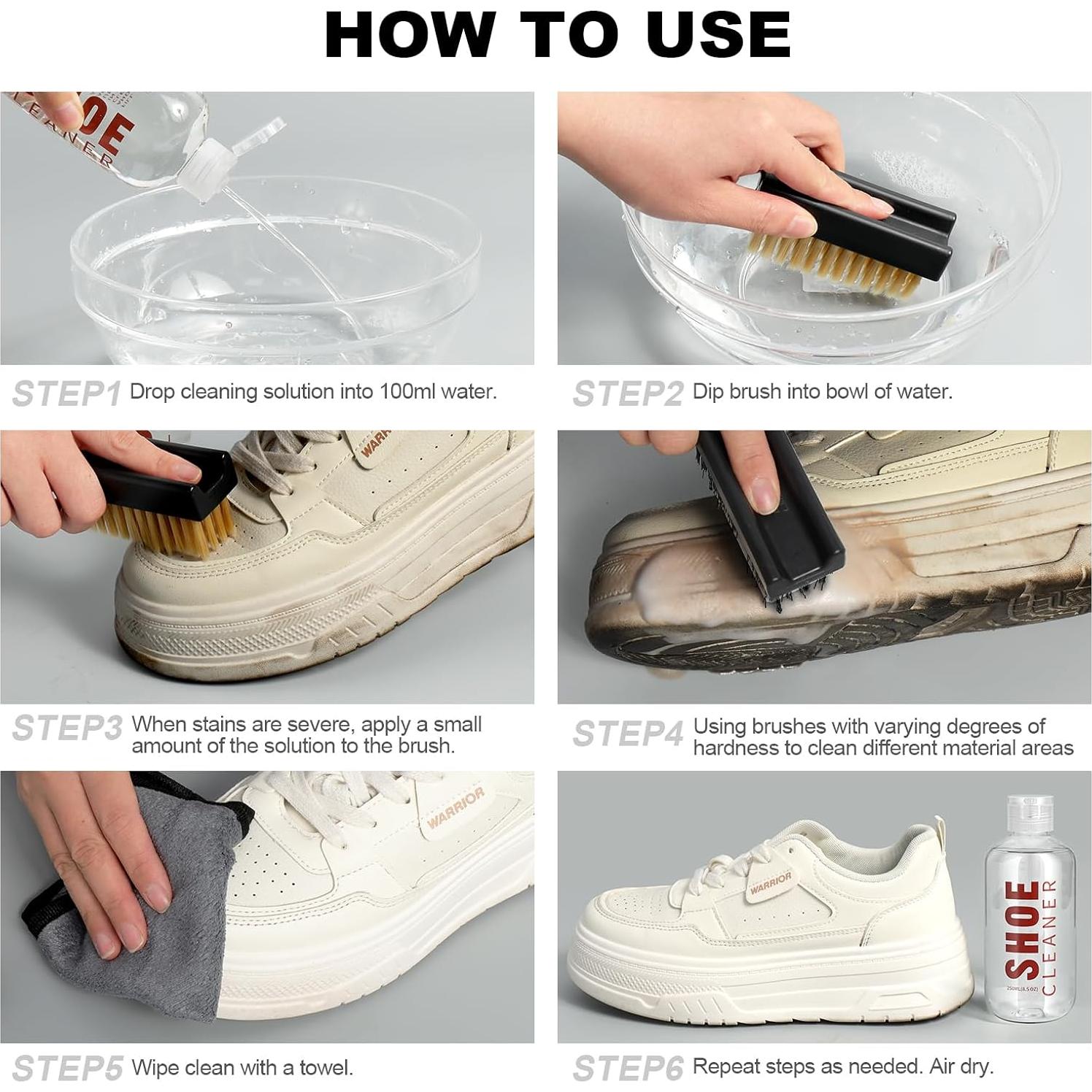 Kit de Limpieza de Zapatos BALORIZ 8.5Oz con 3 Cepillos