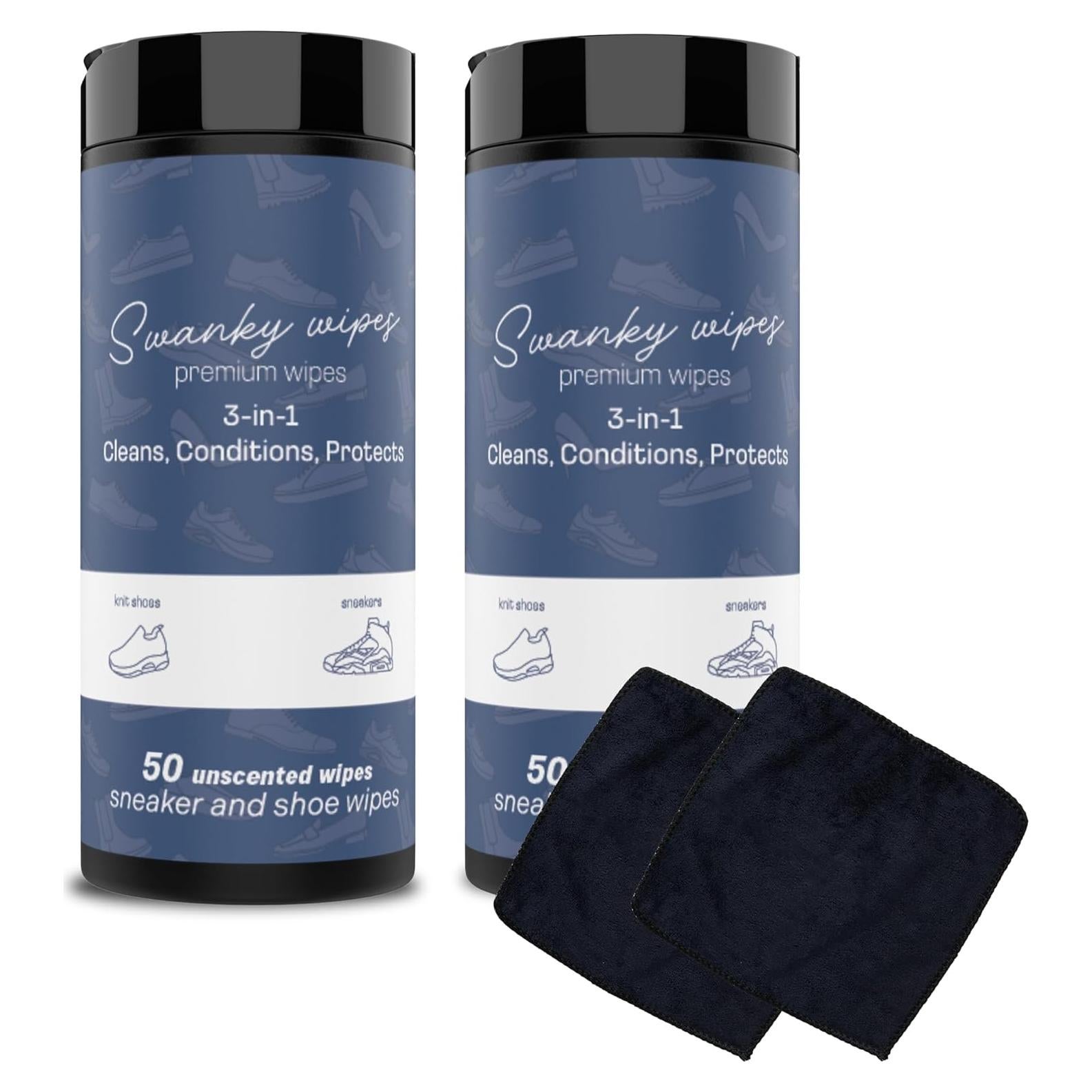 Toallitas Limpiadoras de Zapatos Swanky - 100 Unidades, Lata
