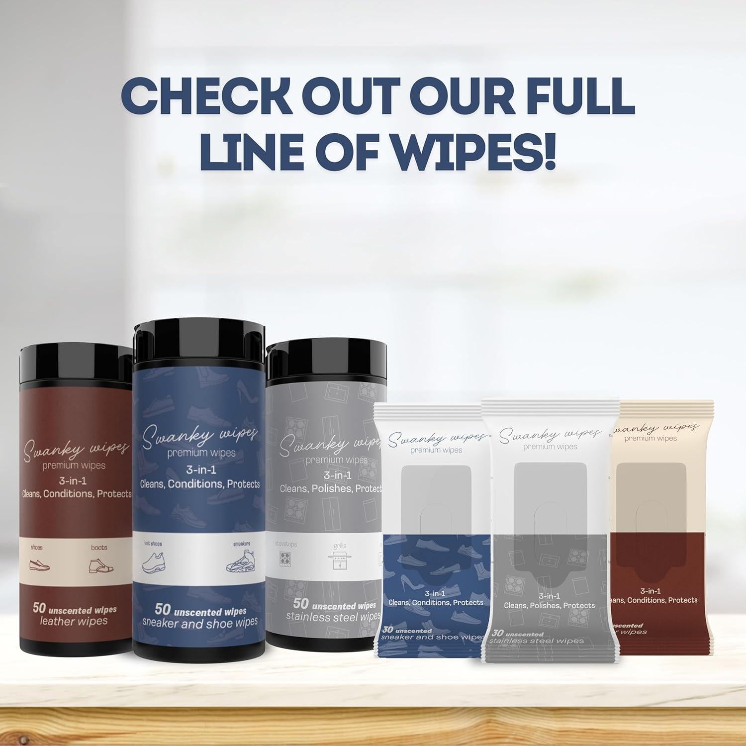 Toallitas Limpiadoras de Zapatos Swanky - 100 Unidades, Lata