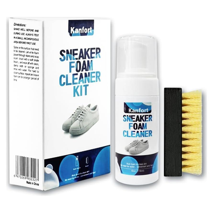 Kit Limpiador de Zapatos Blancos Kanfort con Cepillo - Espuma