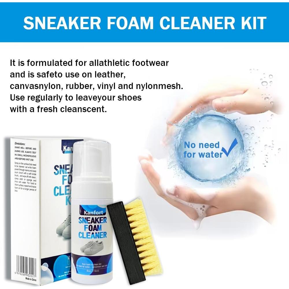 Kit Limpiador de Zapatos Blancos Kanfort con Cepillo - Espuma