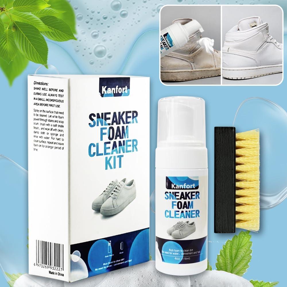 Kit Limpiador de Zapatos Blancos Kanfort con Cepillo - Espuma