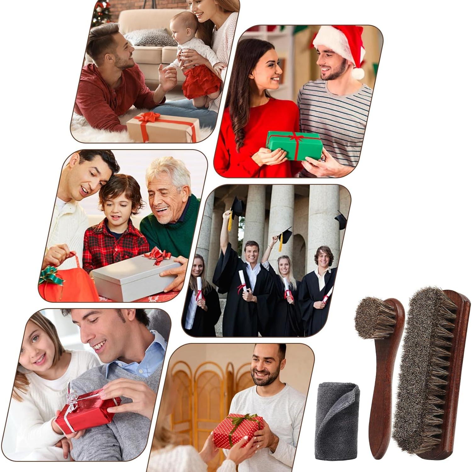 Kit de Cepillos para Zapatos Euvia - 3 Piezas de Cuero y Ante