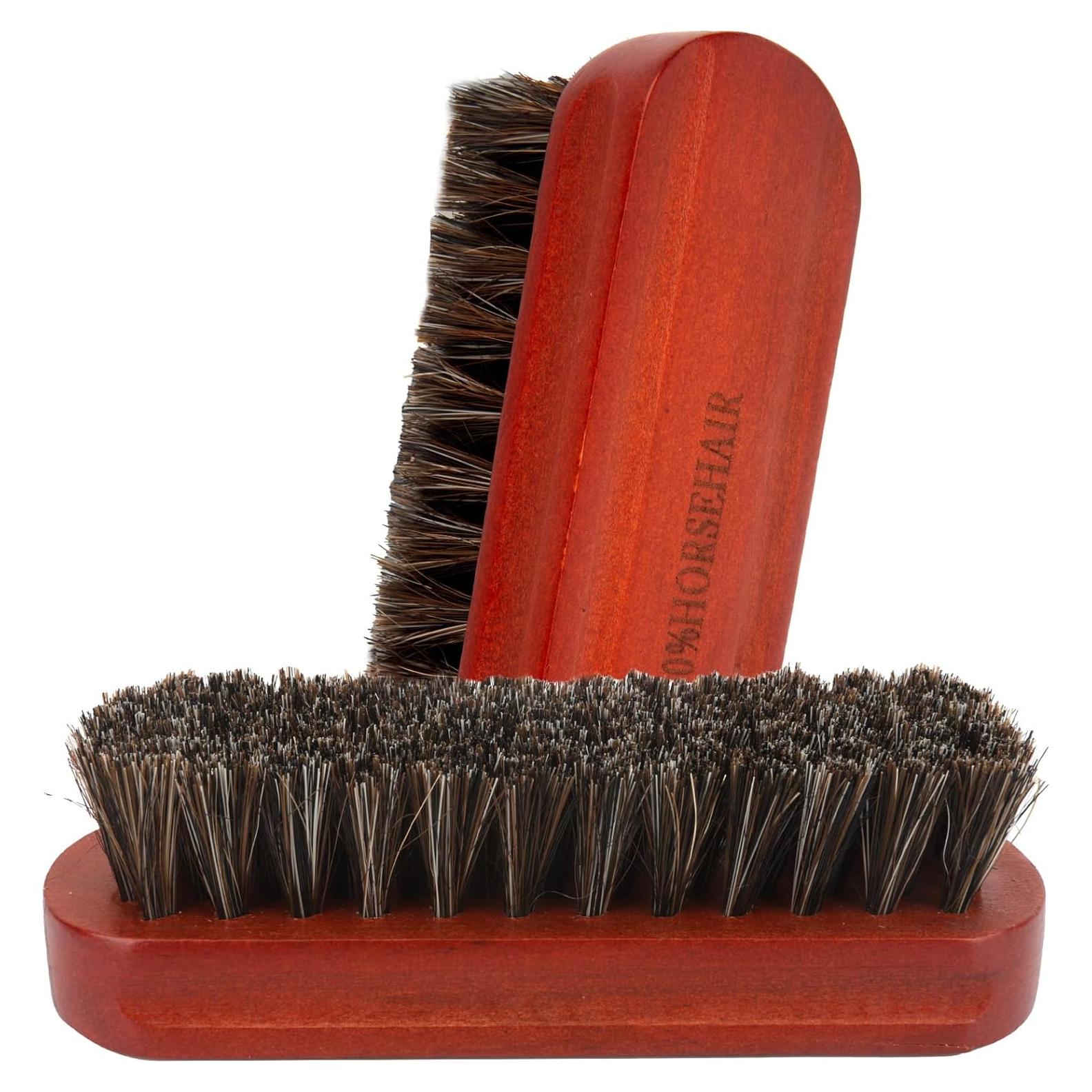 Cepillo para zapatos Liwidon 2 piezas crin de caballo 13.5cm
