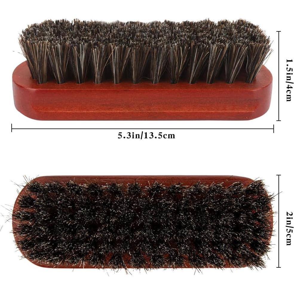 Cepillo para zapatos Liwidon 2 piezas crin de caballo 13.5cm