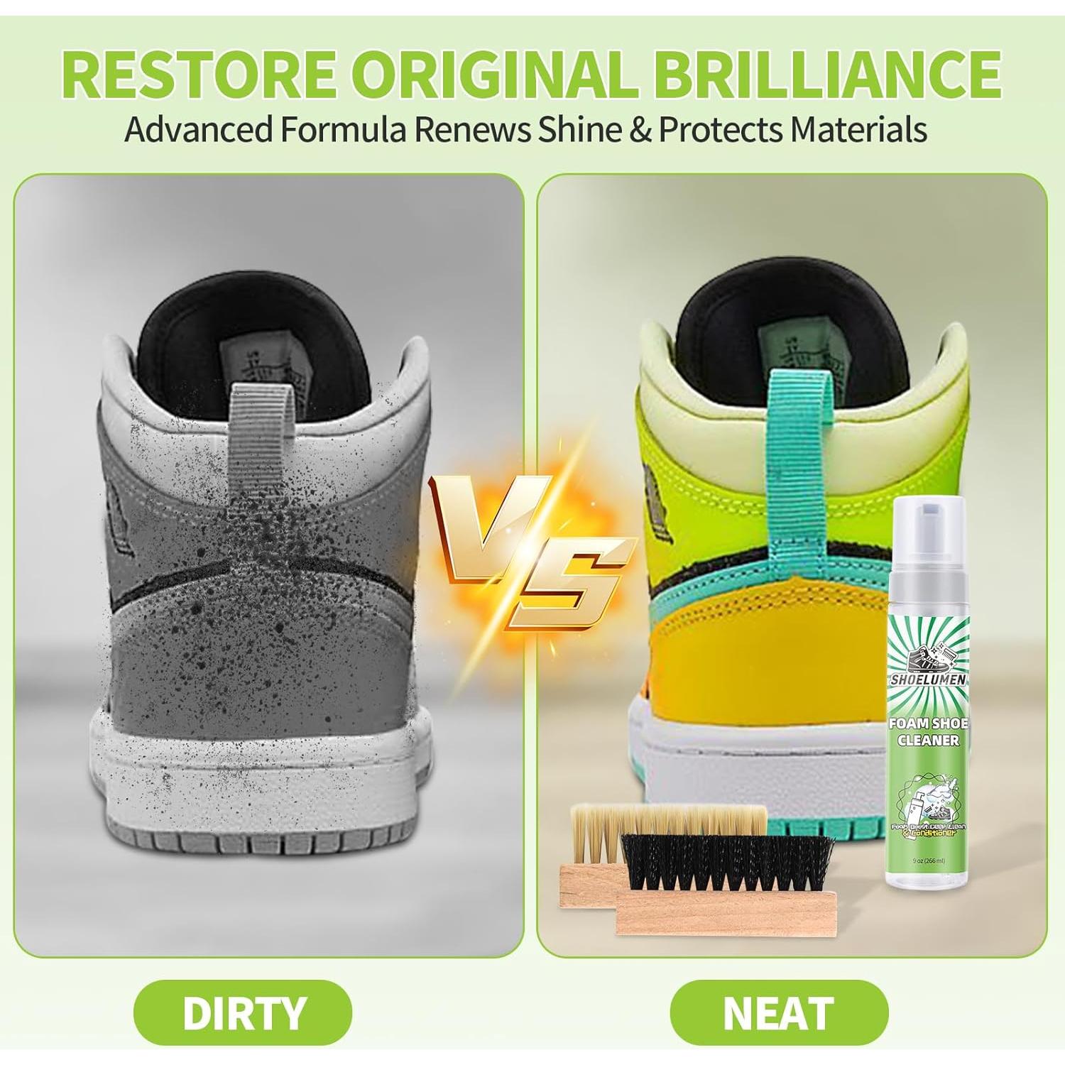 Kit Limpiador de Zapatos Blancos Shoelumen con 2 Cepillos