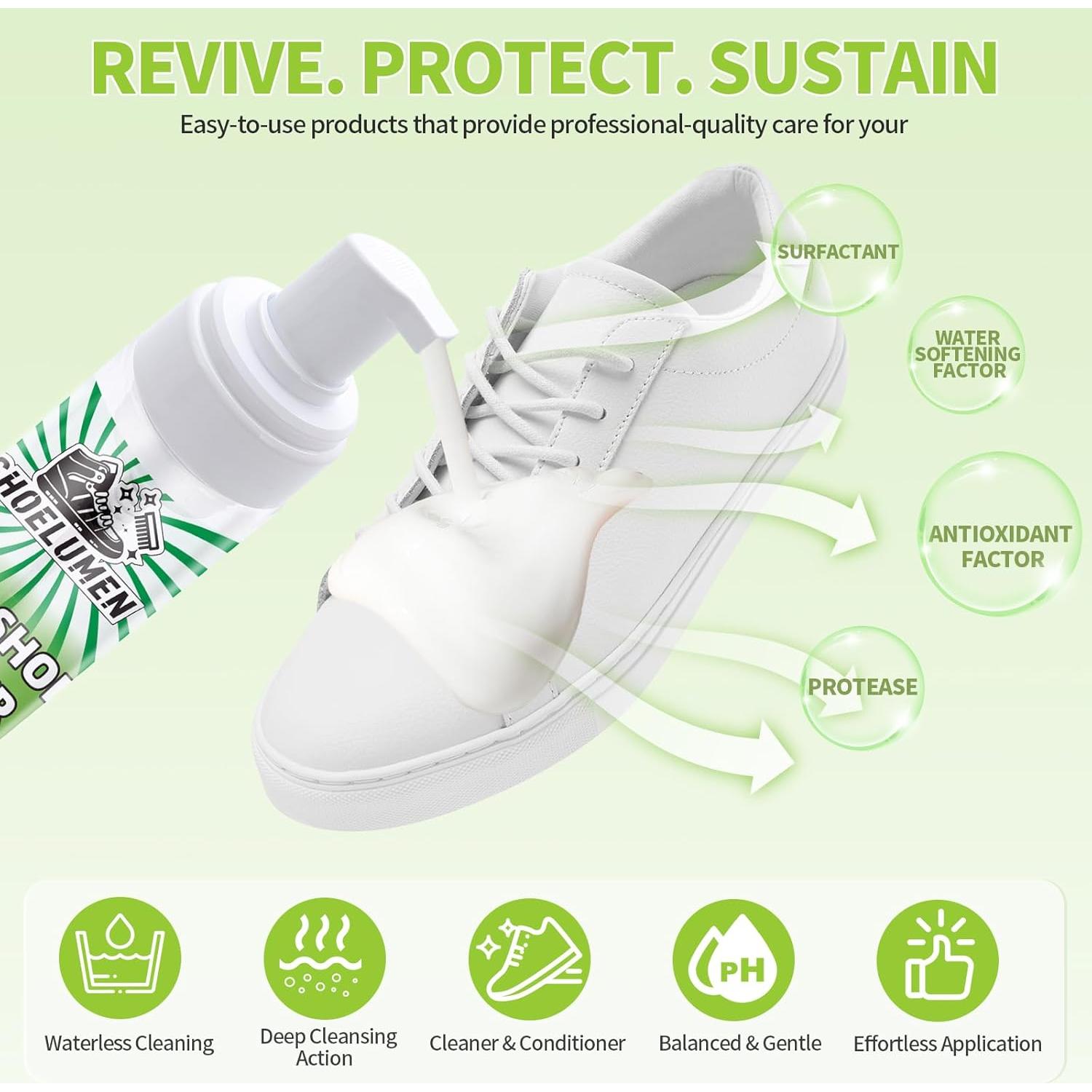 Kit Limpiador de Zapatos Blancos Shoelumen con 2 Cepillos