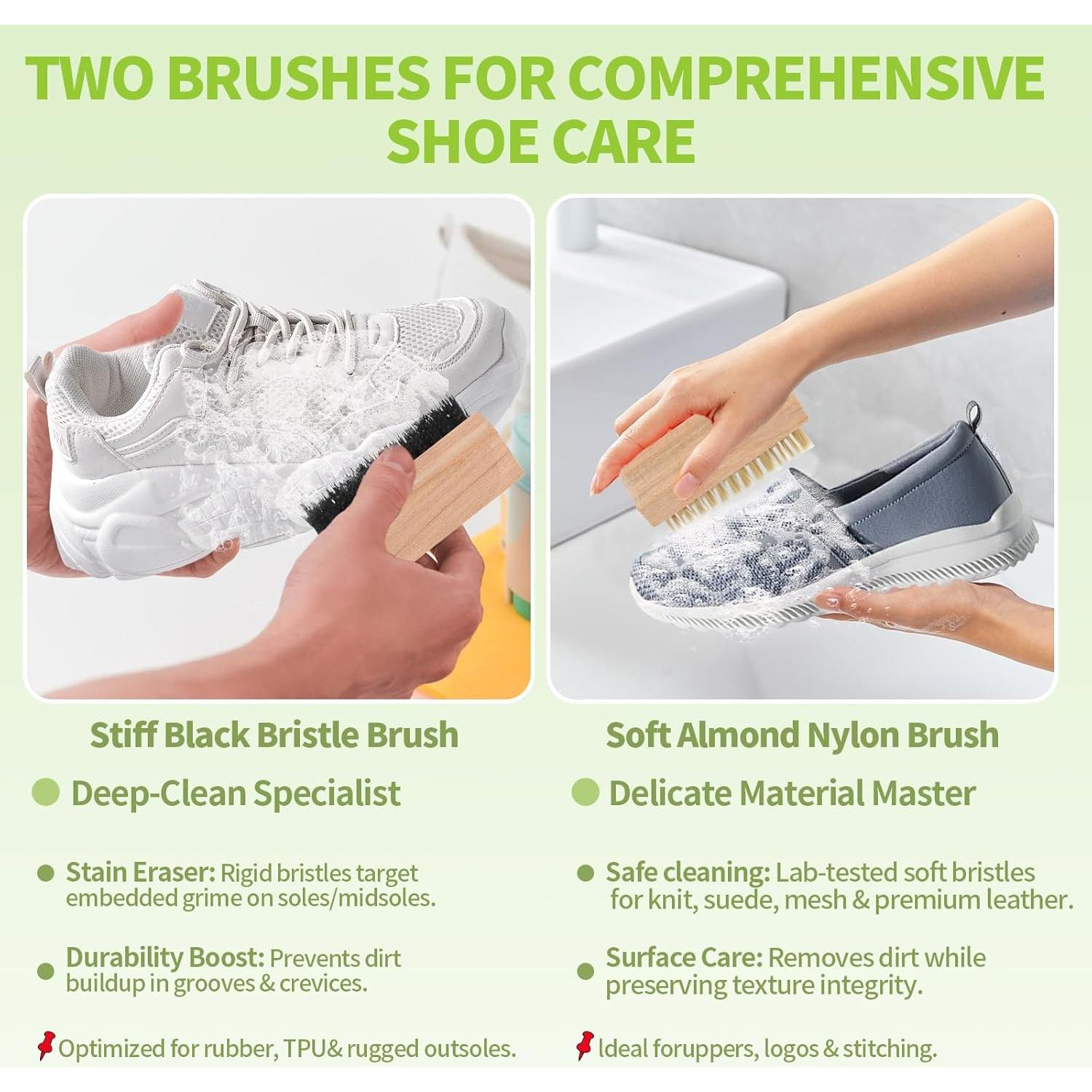 Kit Limpiador de Zapatos Blancos Shoelumen con 2 Cepillos