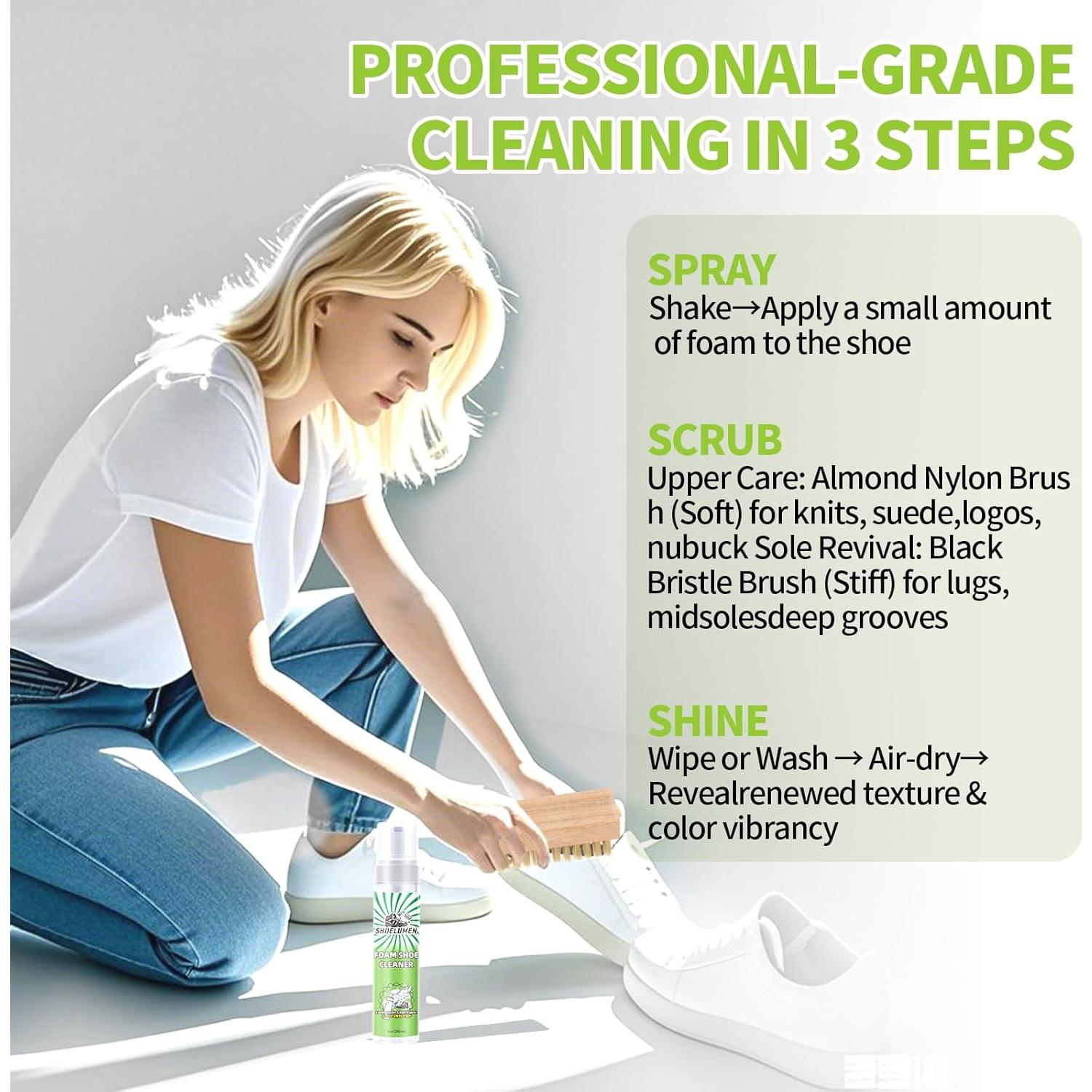 Kit Limpiador de Zapatos Blancos Shoelumen con 2 Cepillos