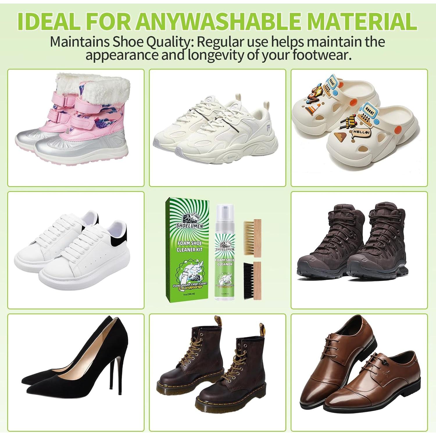 Kit Limpiador de Zapatos Blancos Shoelumen con 2 Cepillos