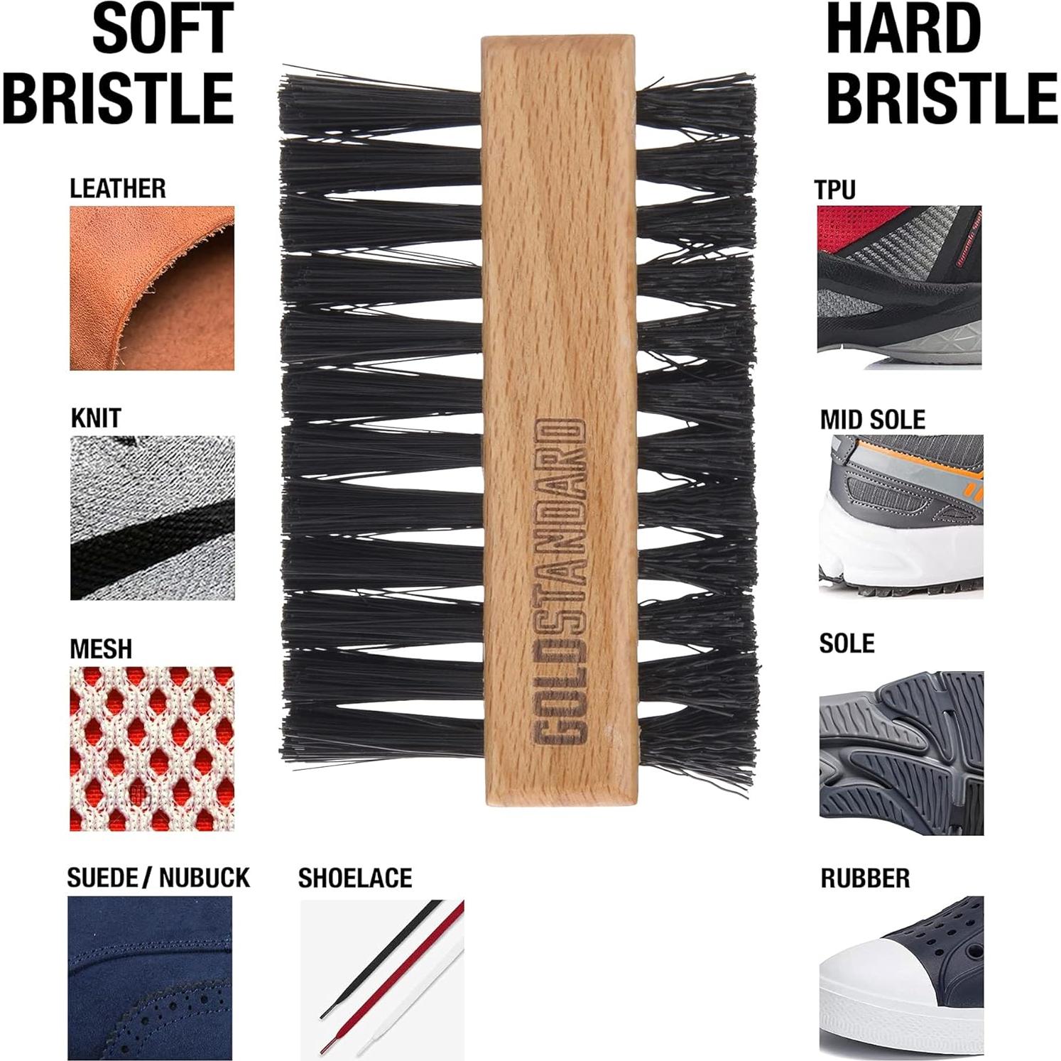 Cepillo Limpiador de Zapatos Doble Cara Gold Standard - 10x6.3 cm